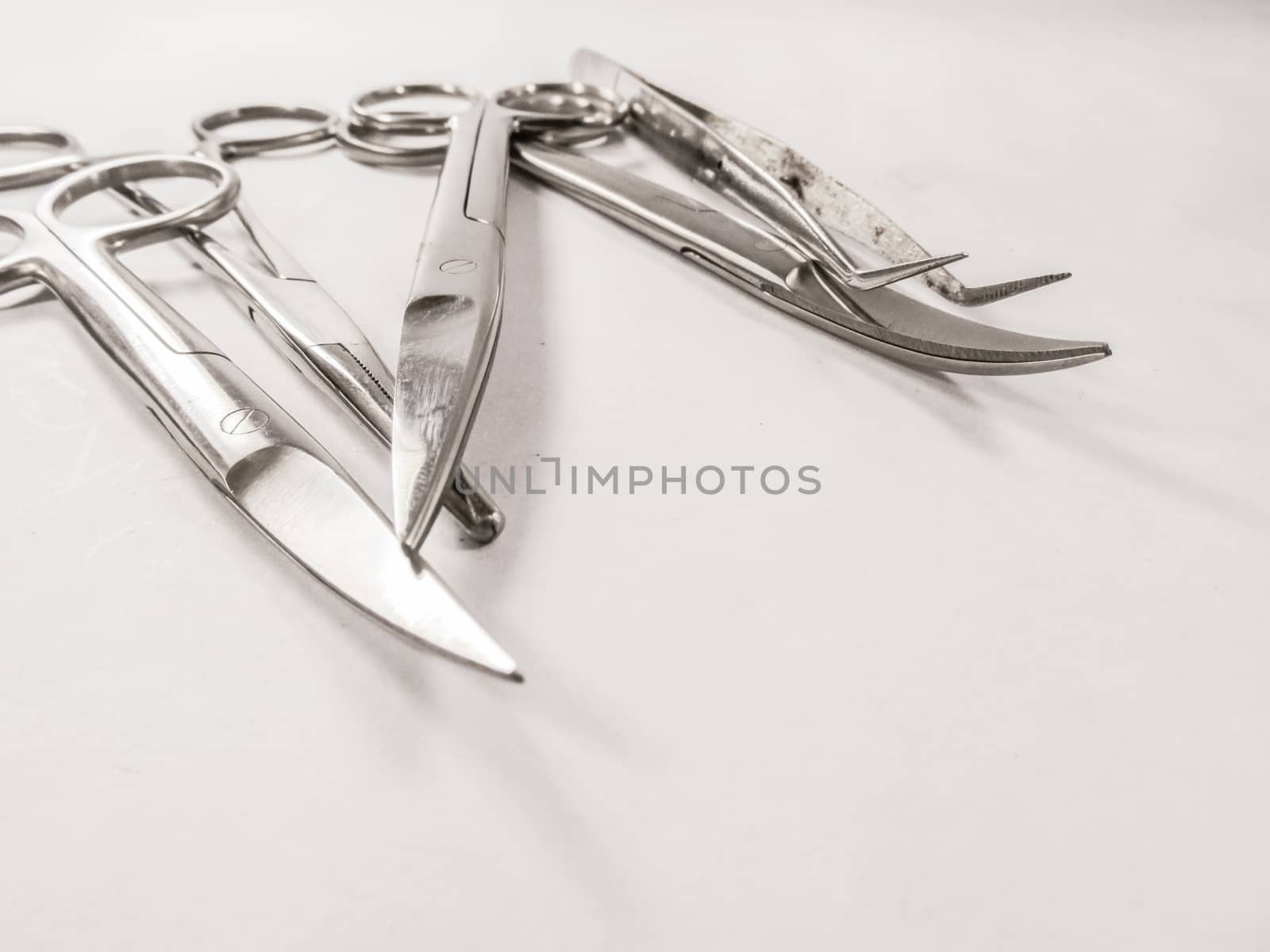 Surgical instruments in a setup for O.T.