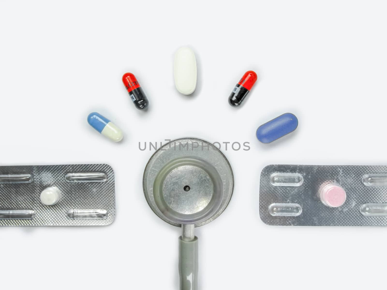 Stethoscope on white,report by drpgayen