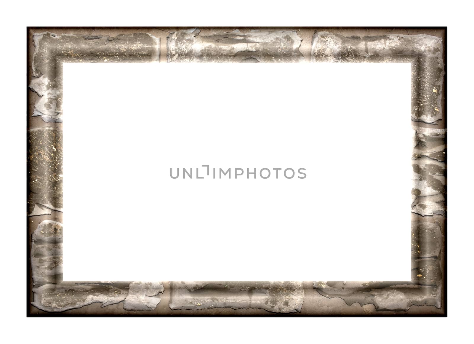 Rectangular frame with abstract texture of gray tones on a white background