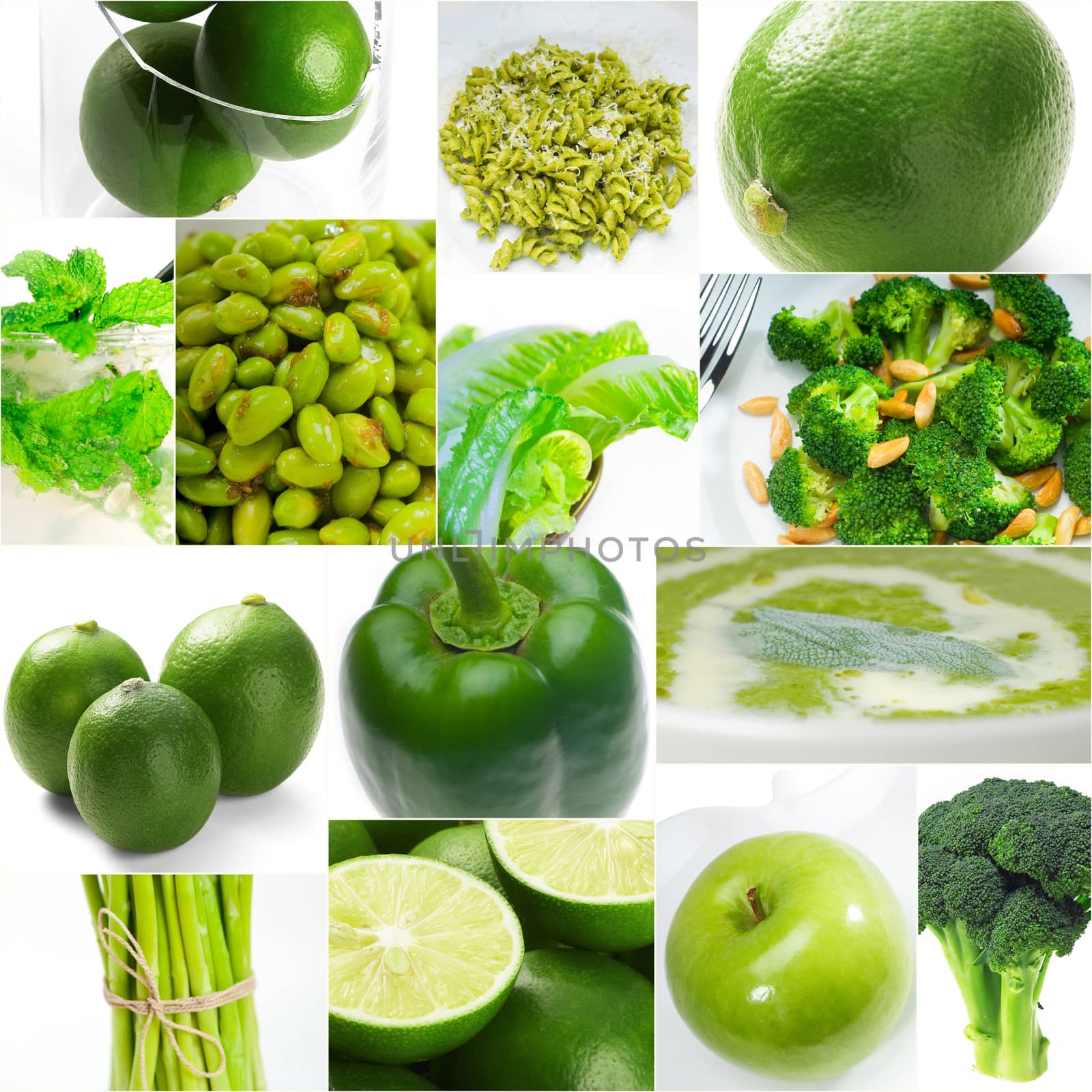 green healthy food collage collection by keko64