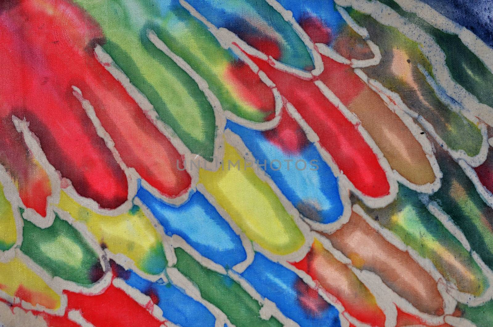 colorful abstract batik pattern detail  by sarkao