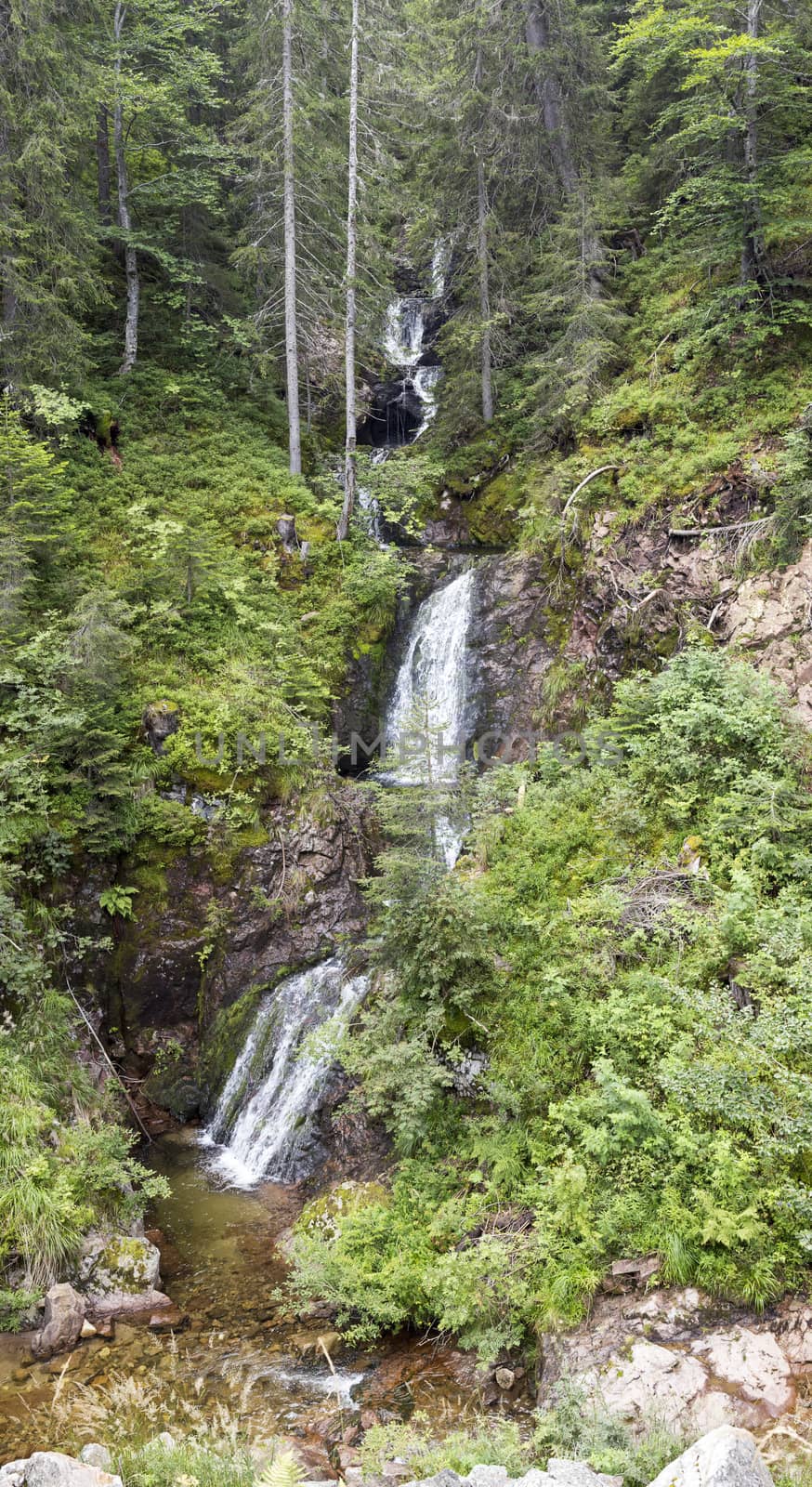 Waterfall and small river in Rhodopes Mountains, Bulgaria