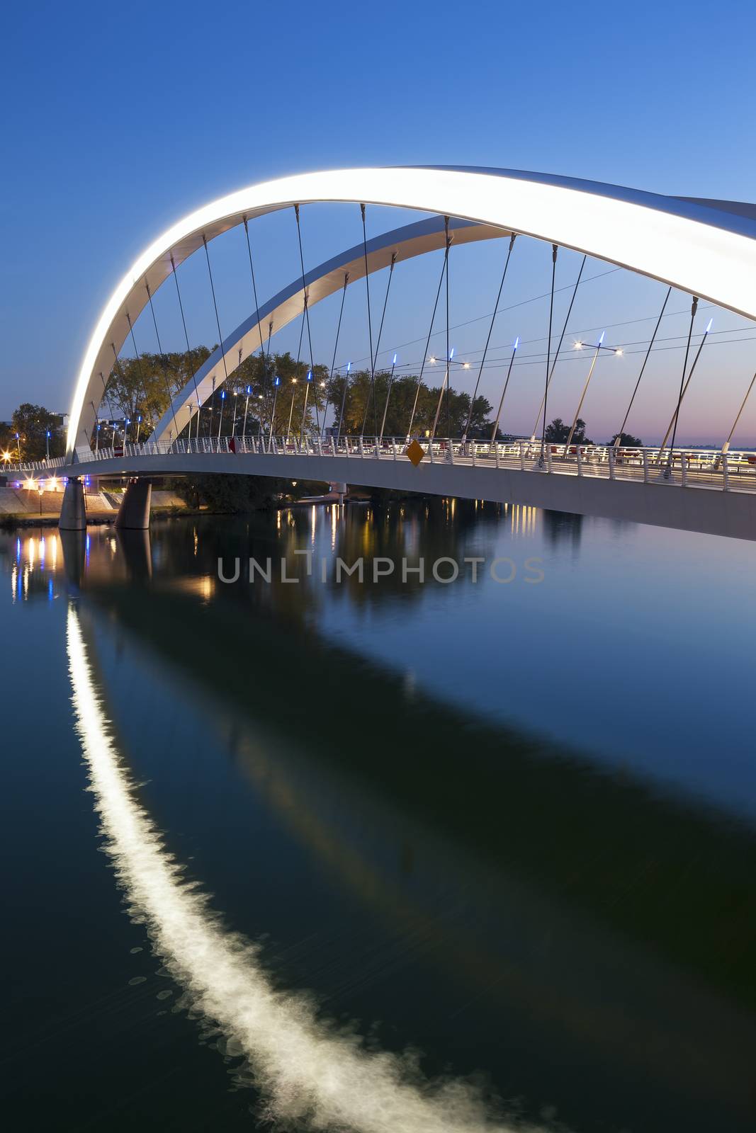 Vertical view of Lyon city near confluence district by vwalakte