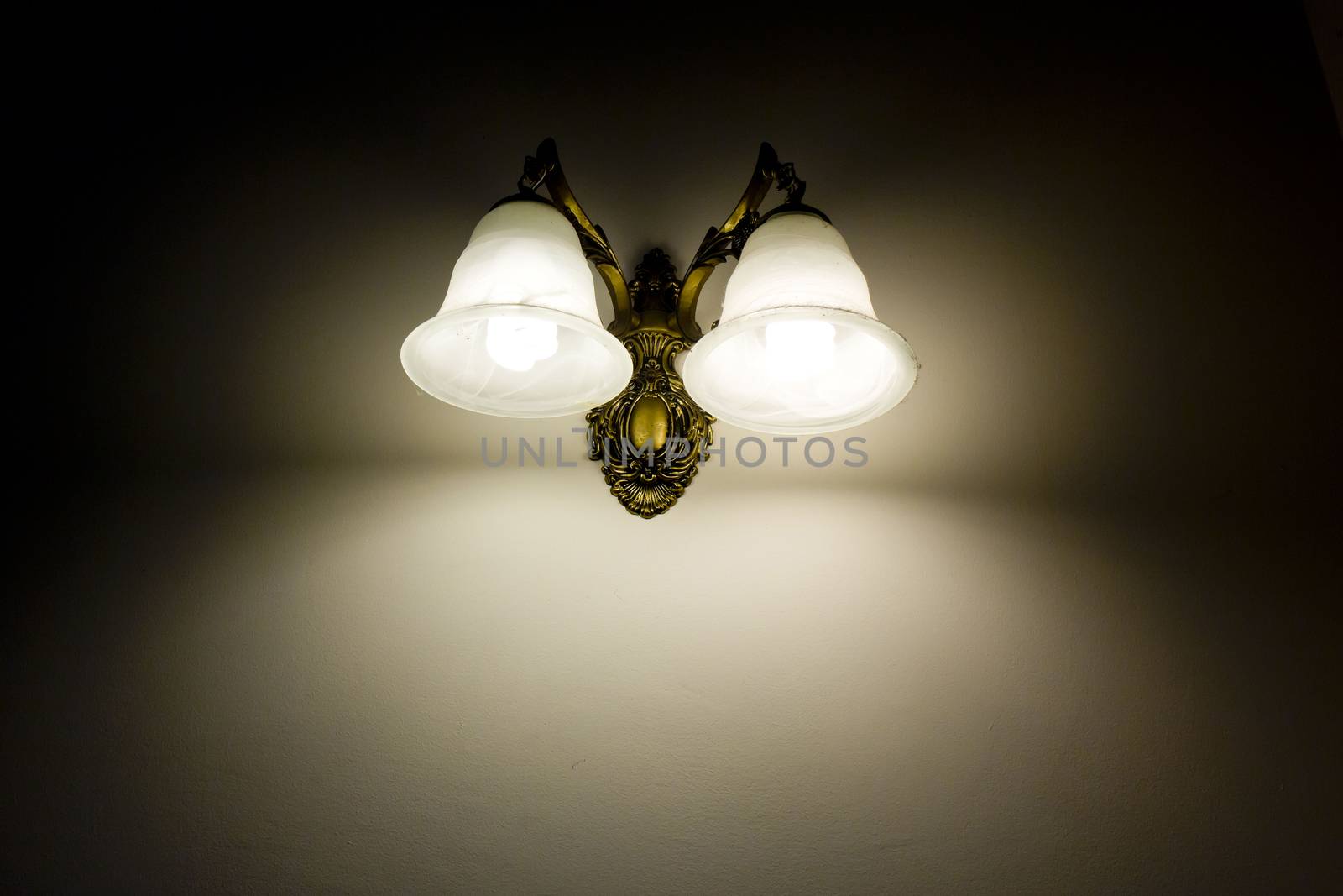 Wall lamp with a shade white background