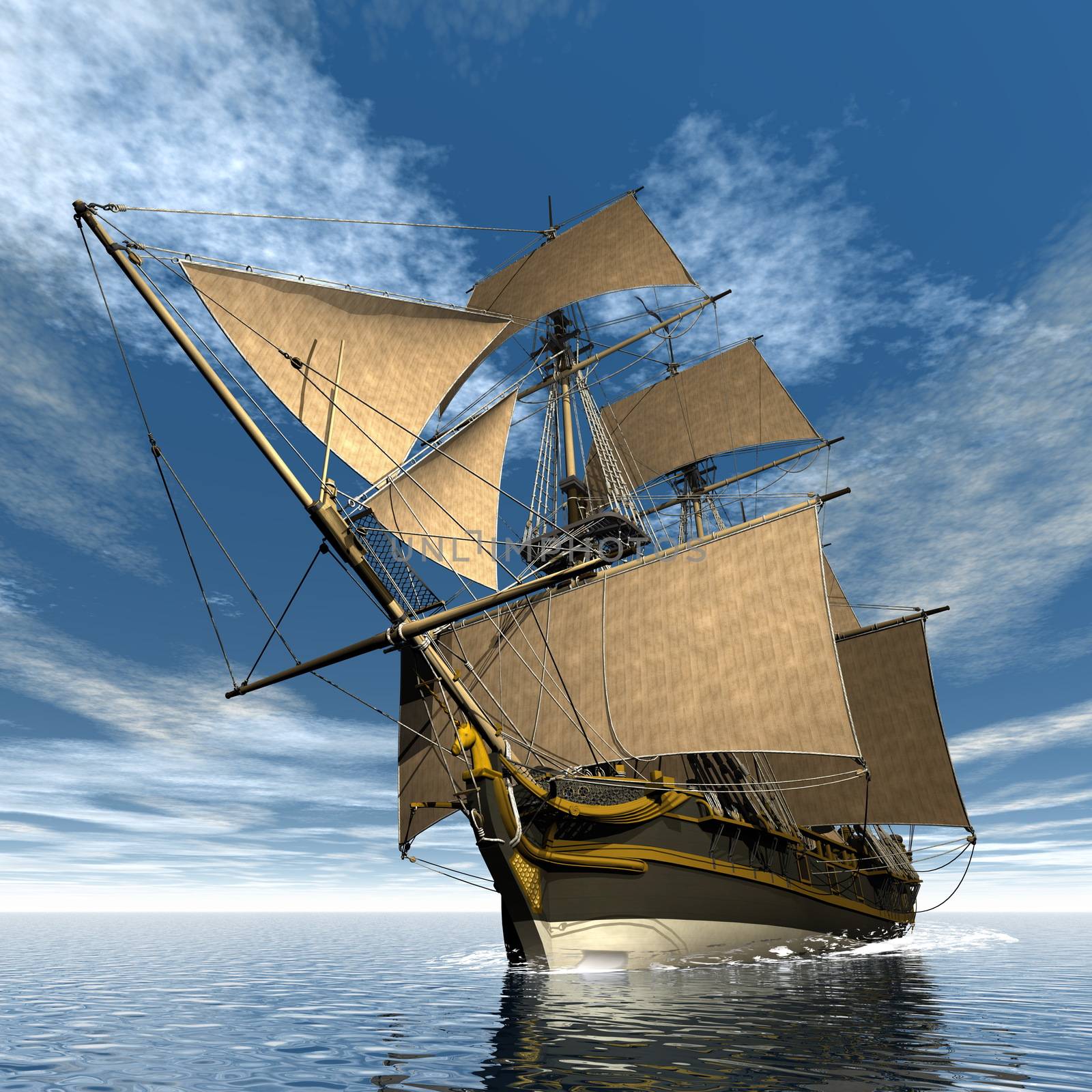 Licorne ship - 3D render by Elenaphotos21