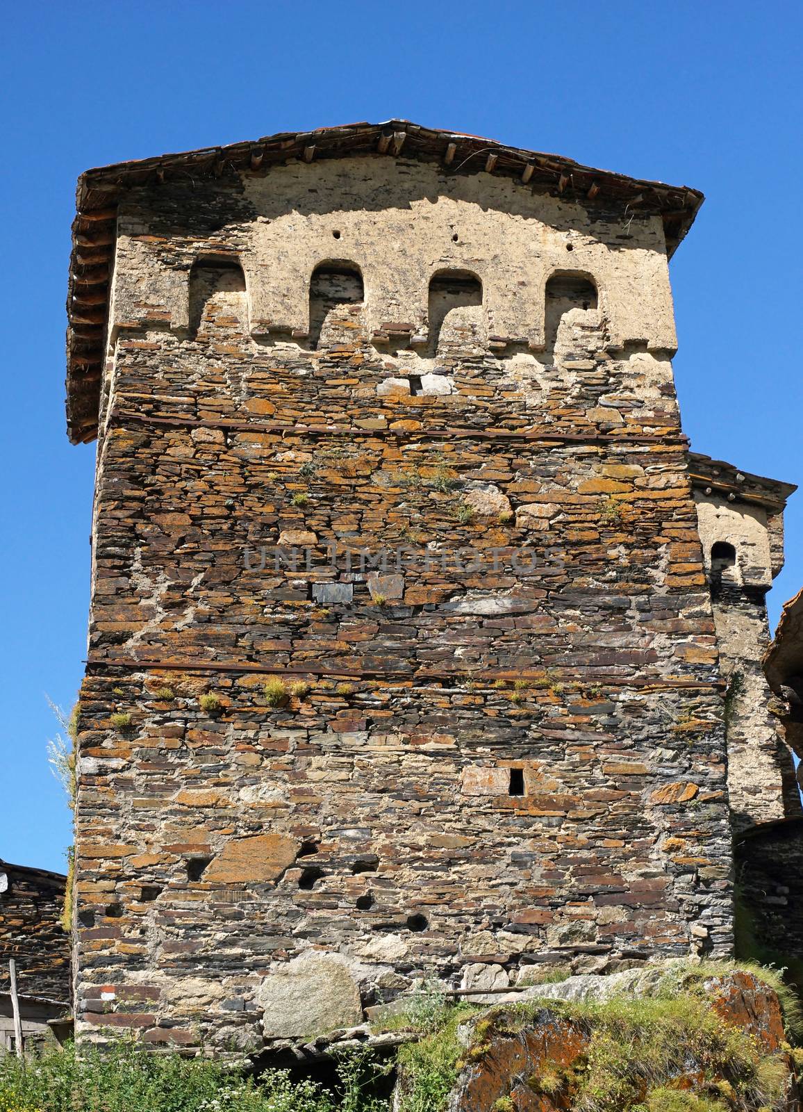 Fortified towers of Ushguli, Swanetia, Georgia, Europe