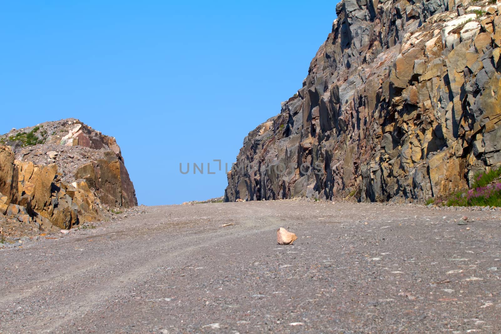 way is paved among rocks