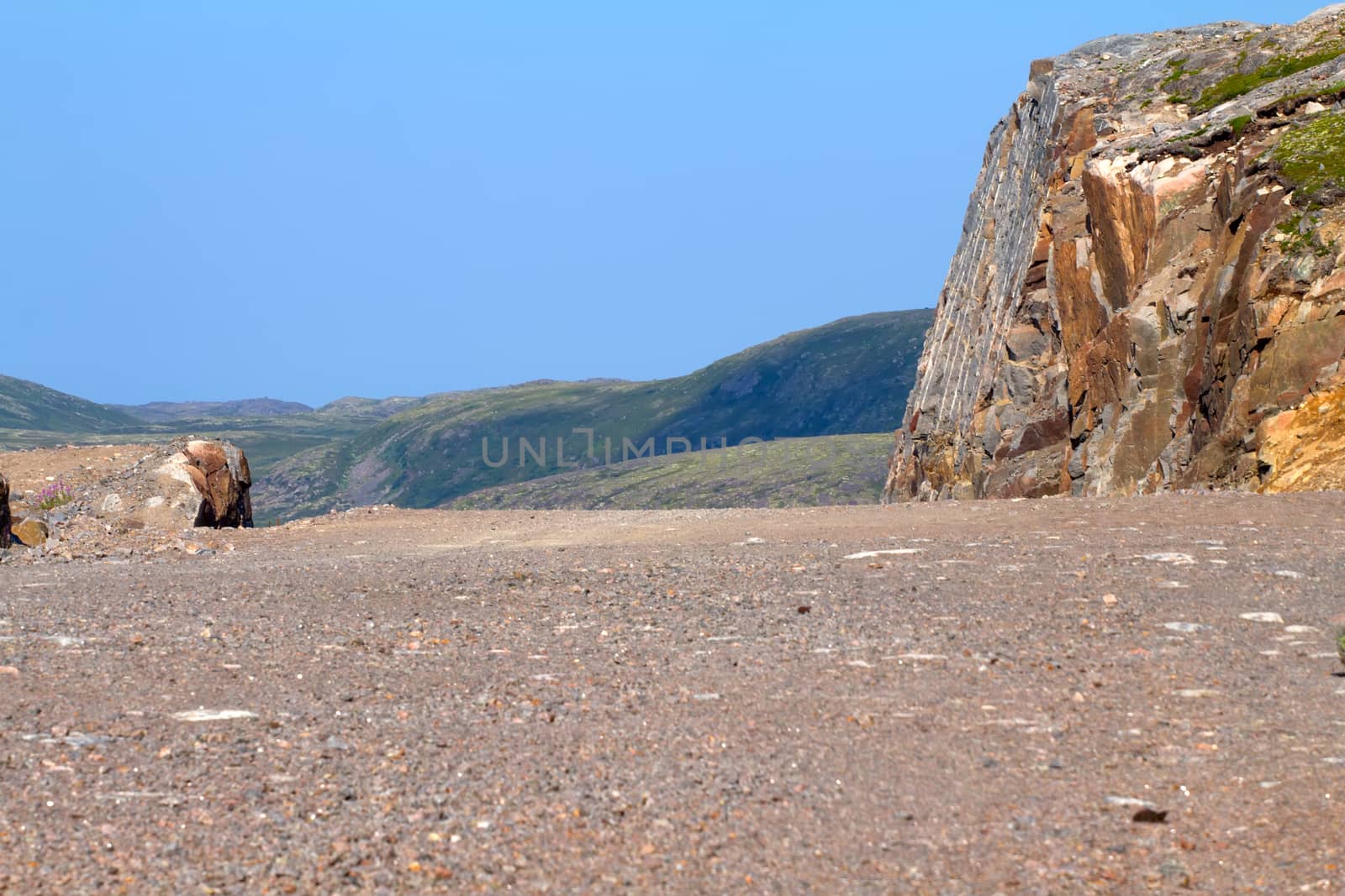 way is paved among rocks