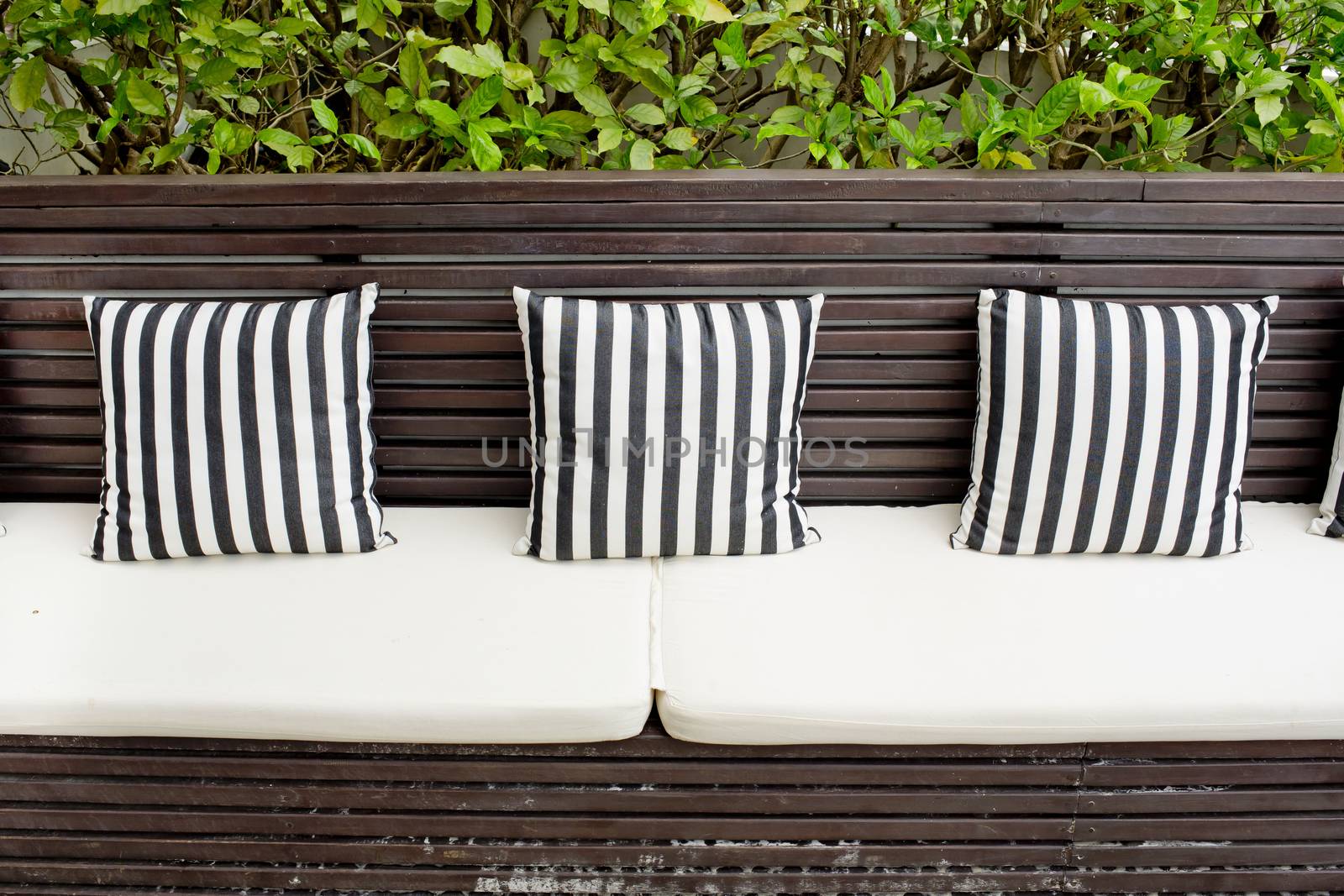 cushions on the sofa in living room of beach villa