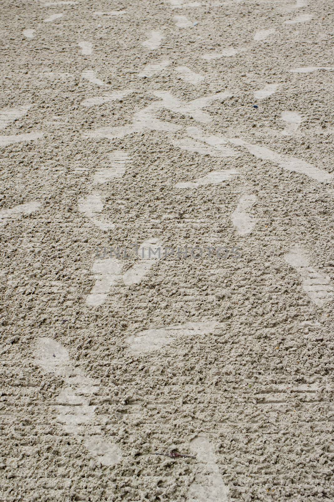 Footprints confused on sand