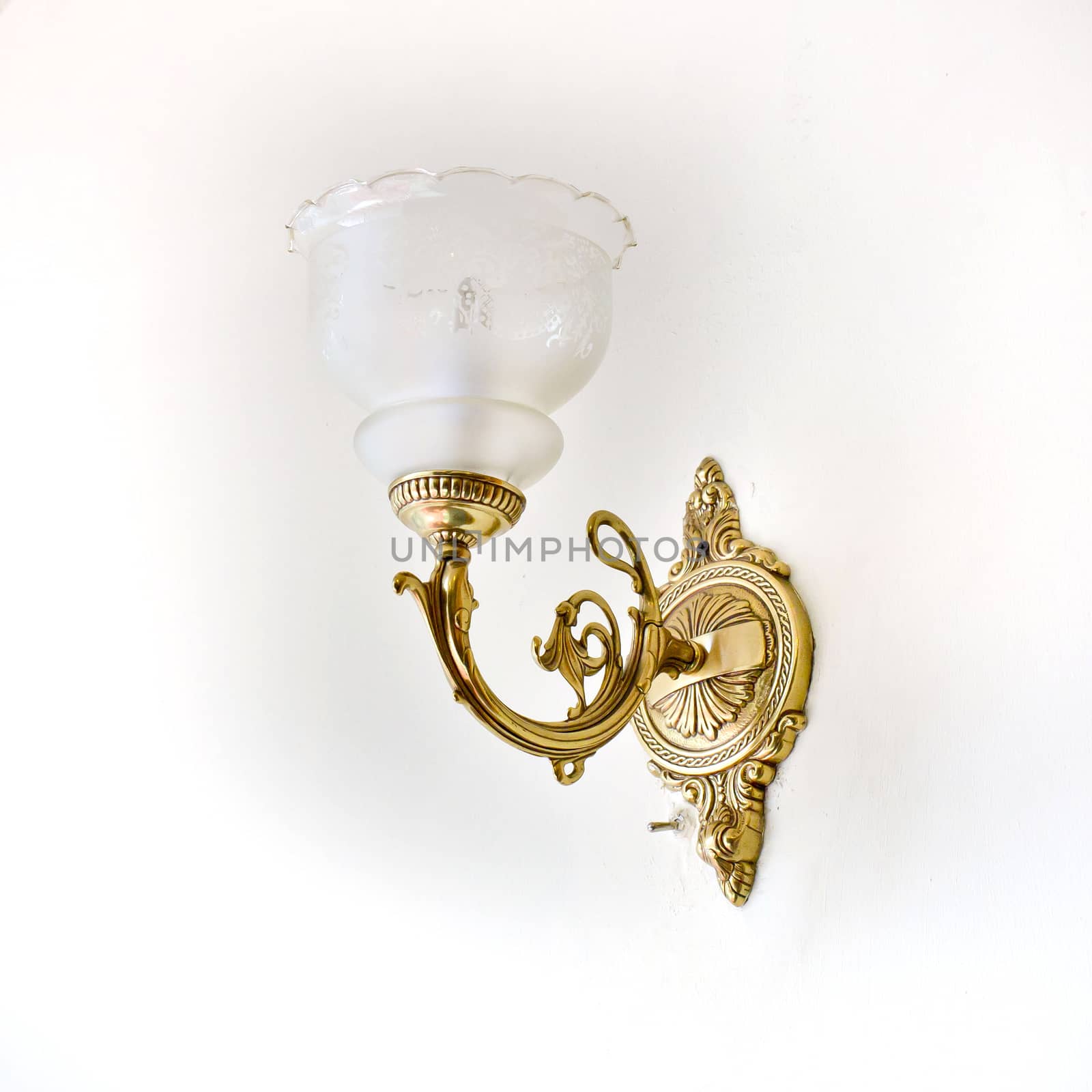 vintage wall lamp isolated on white with clipping path