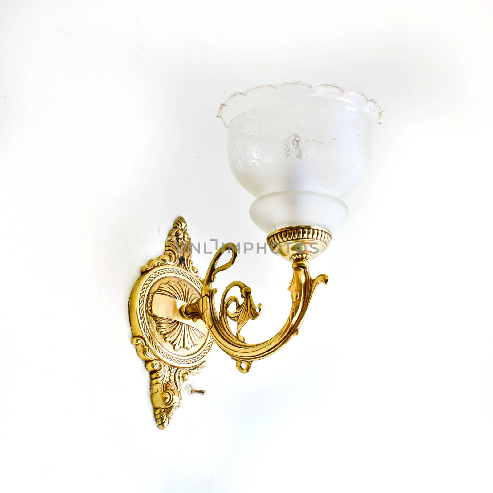 vintage wall lamp isolated on white with clipping path