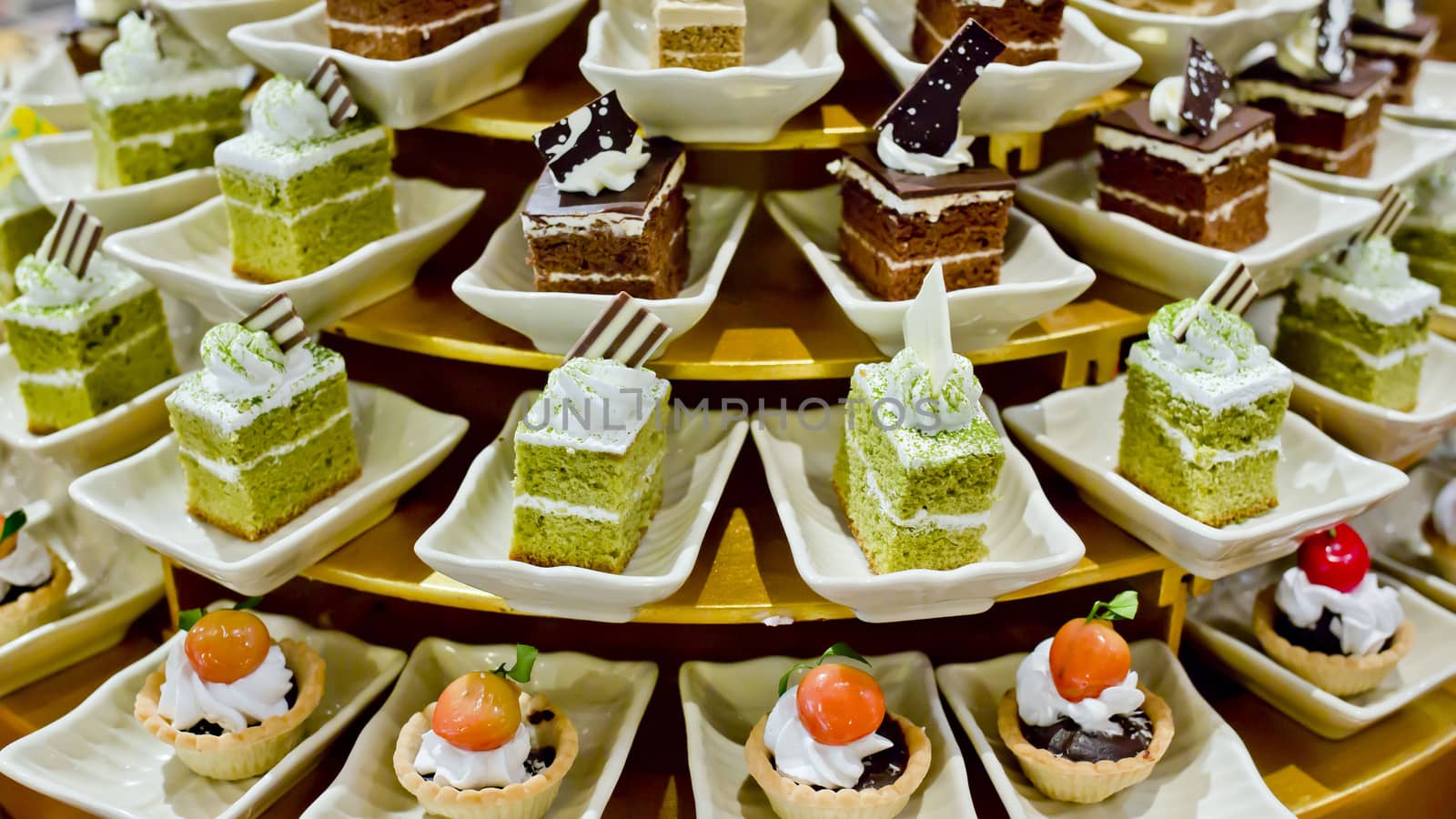 assortment of sweets in buffet line