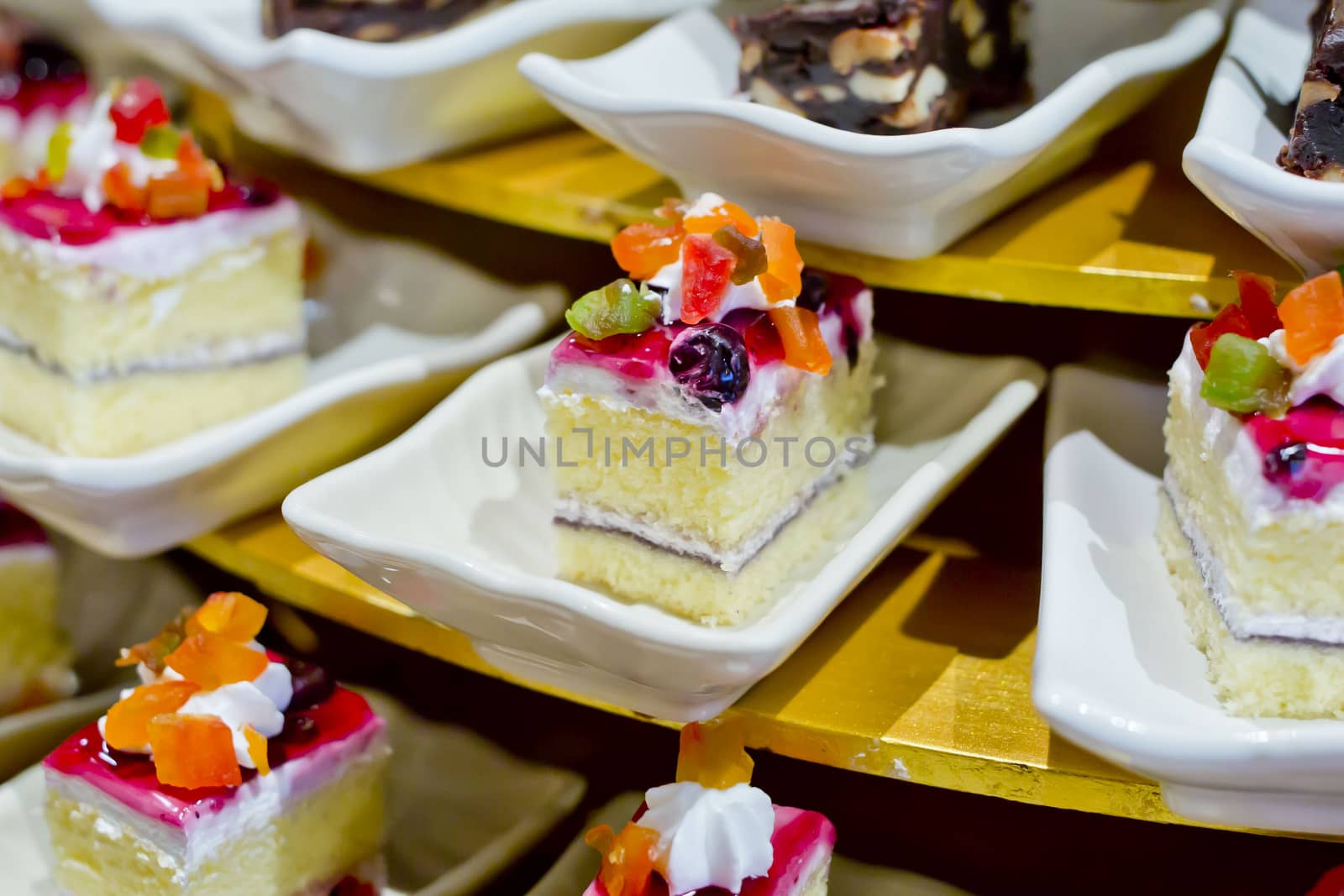 assortment of sweets in buffet line