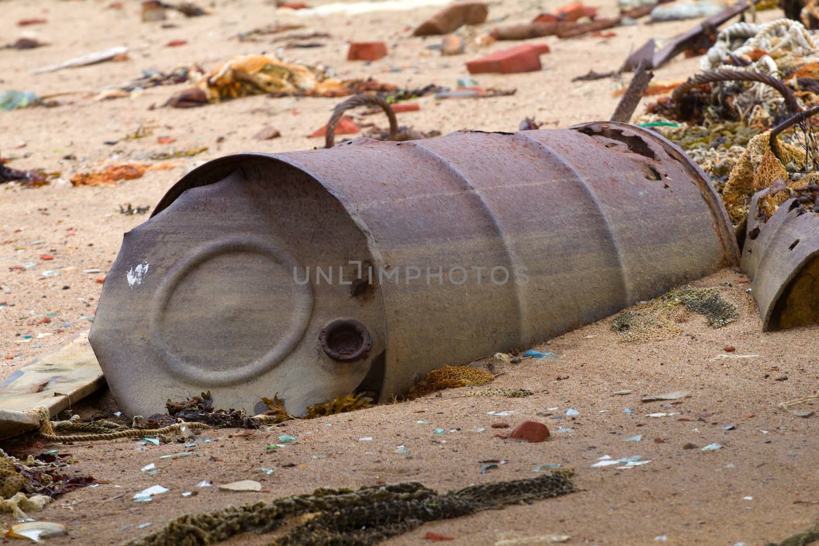 barrel on the bank of the Barents Sea