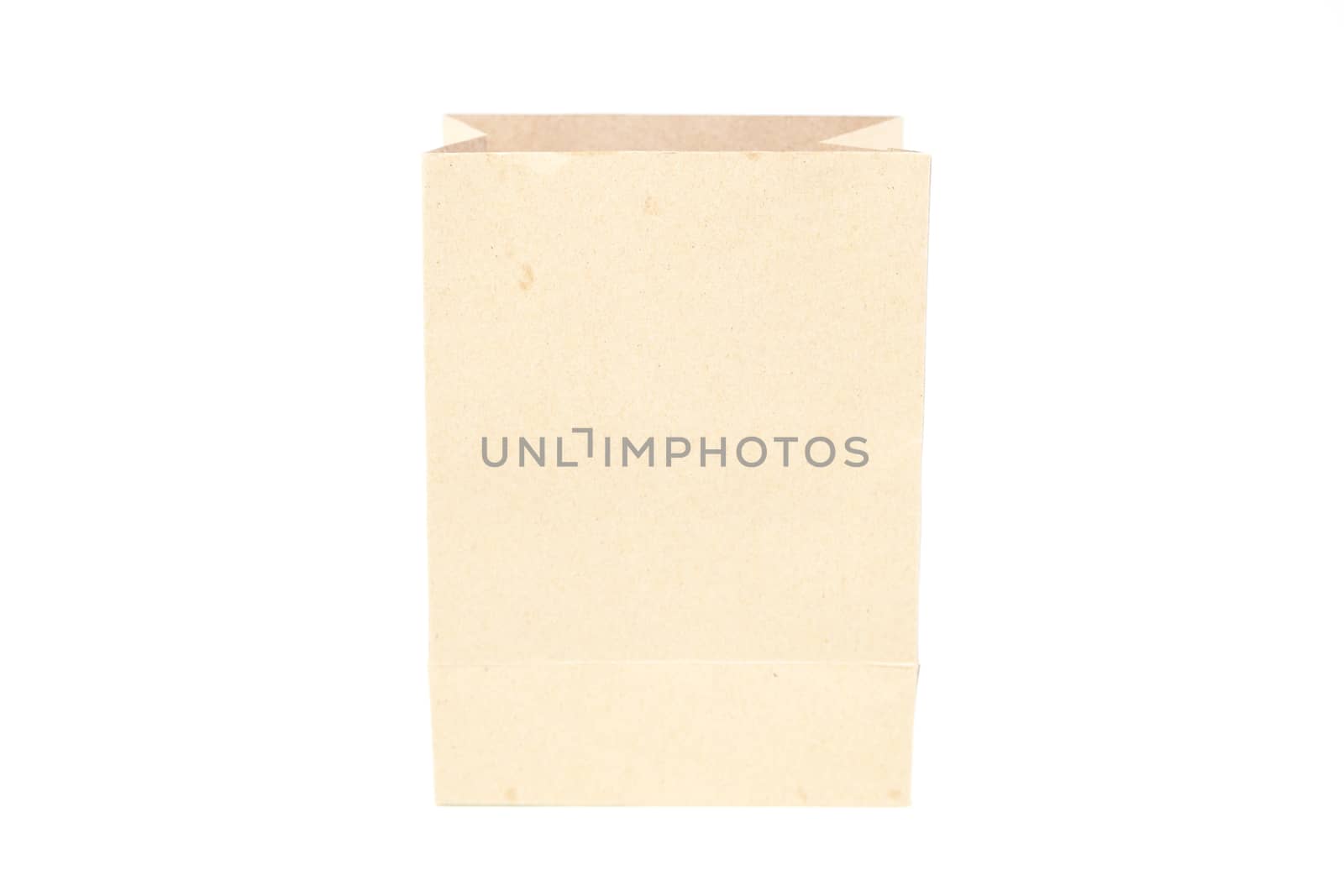 Brown paper bag. In brown paper bag. Isolated white background