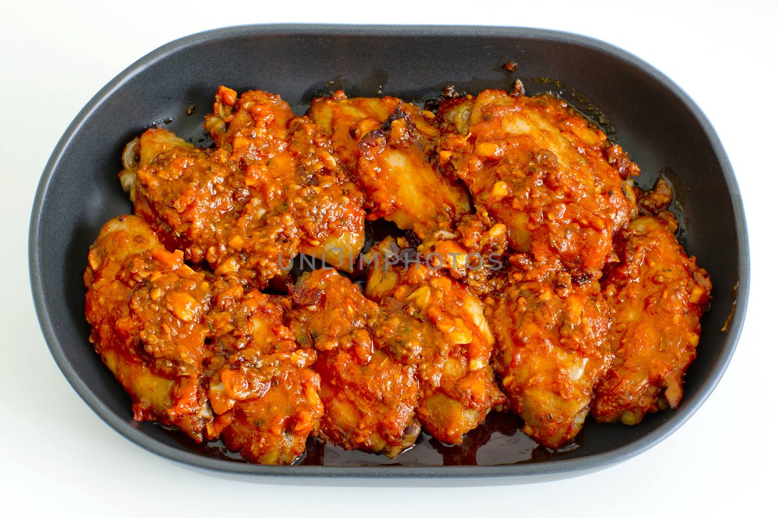 Fried Chicken New Orleans.sweet and spicy isolated on white background.