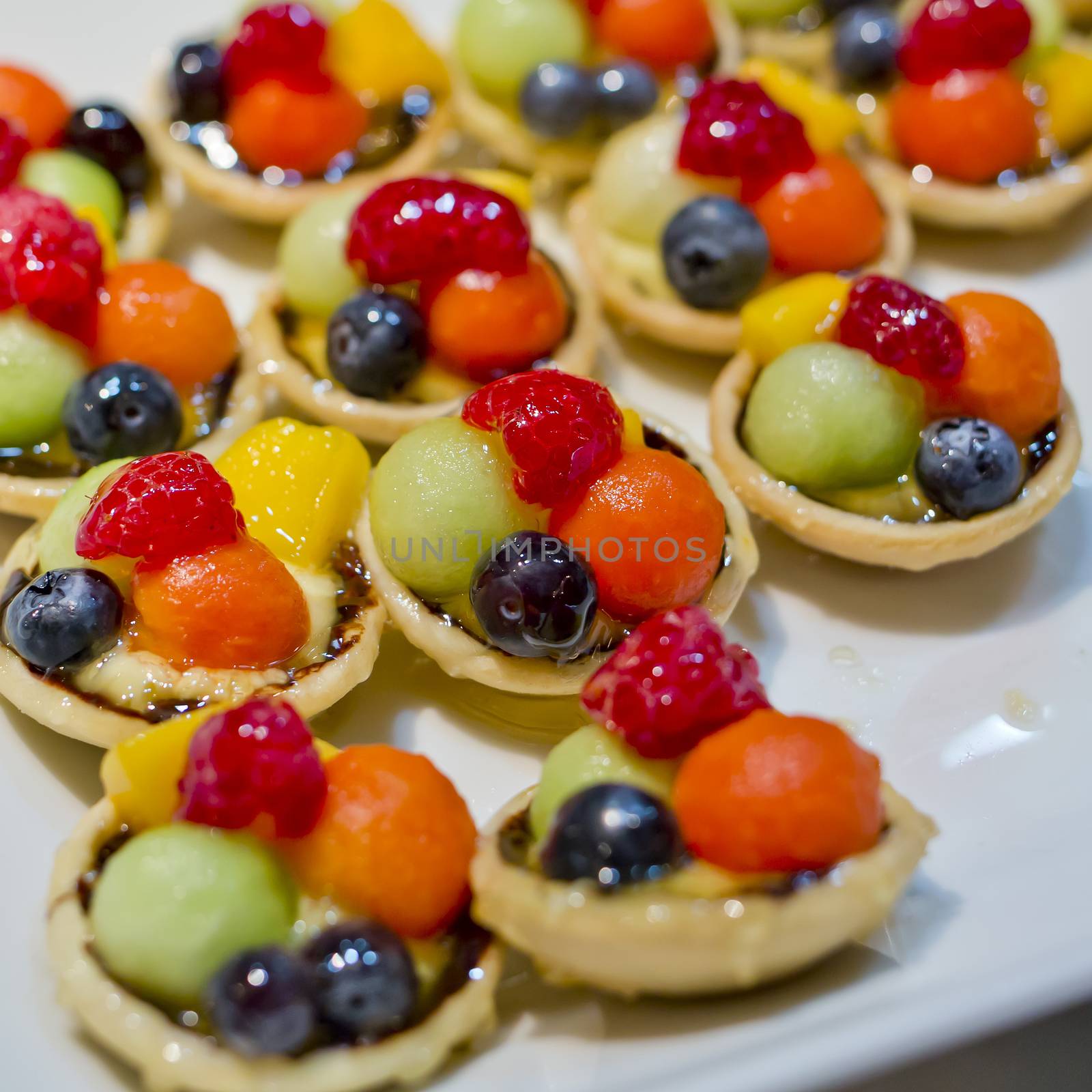 finger food, dessert and fruits cocktail