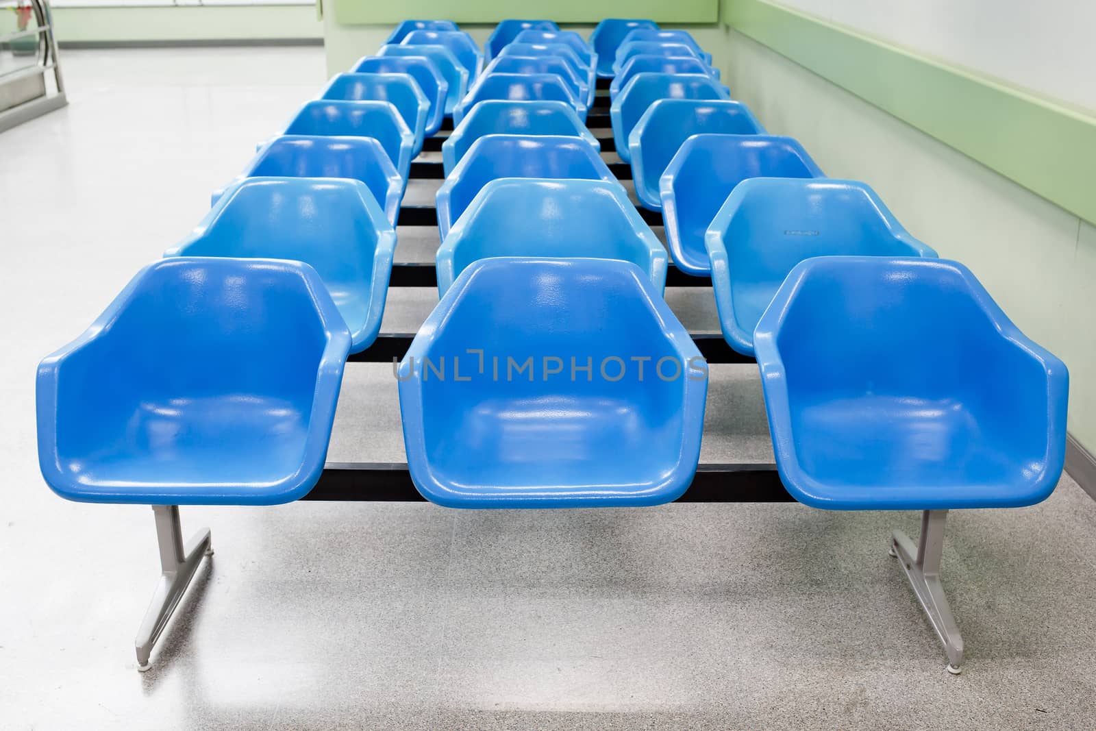 empty waiting seats in hospital