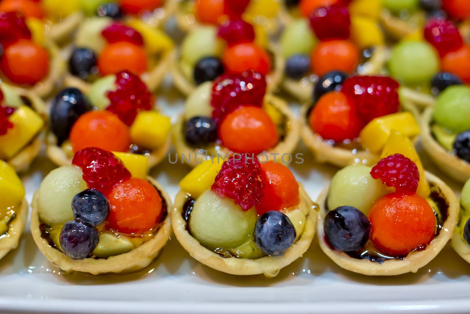 finger food, dessert and fruits cocktail