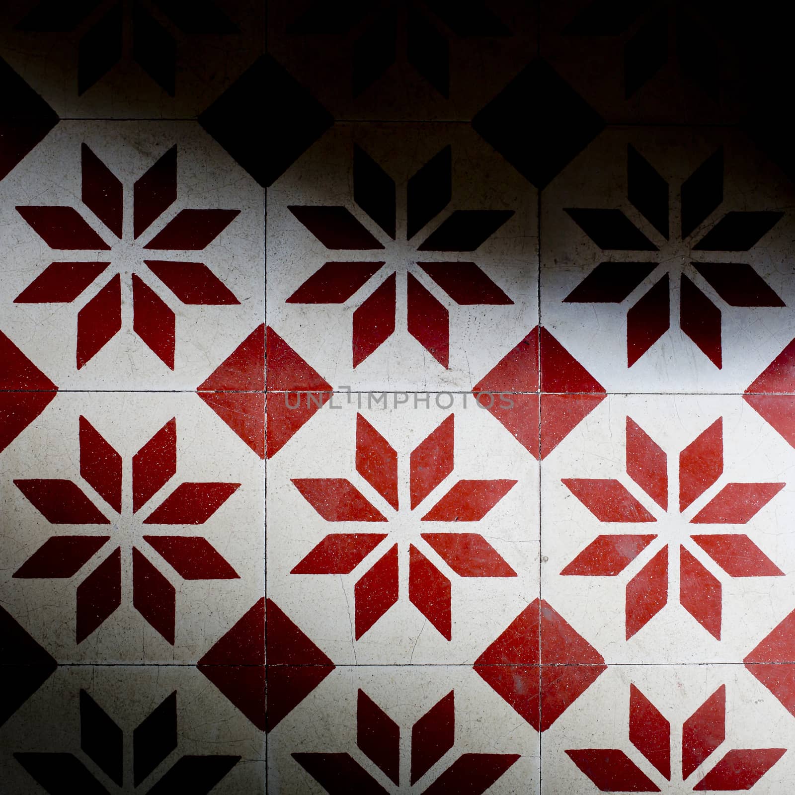 Tiles red and white colors background texture