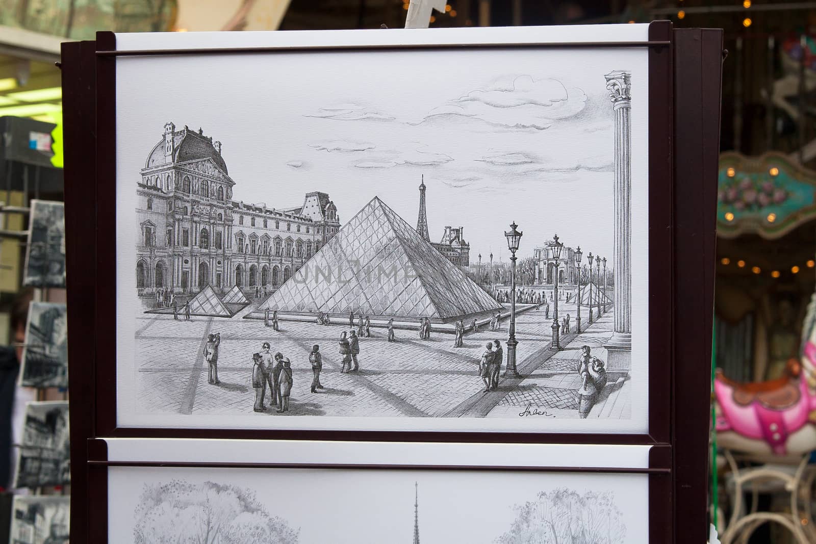 musee du louvre - picture on paper.