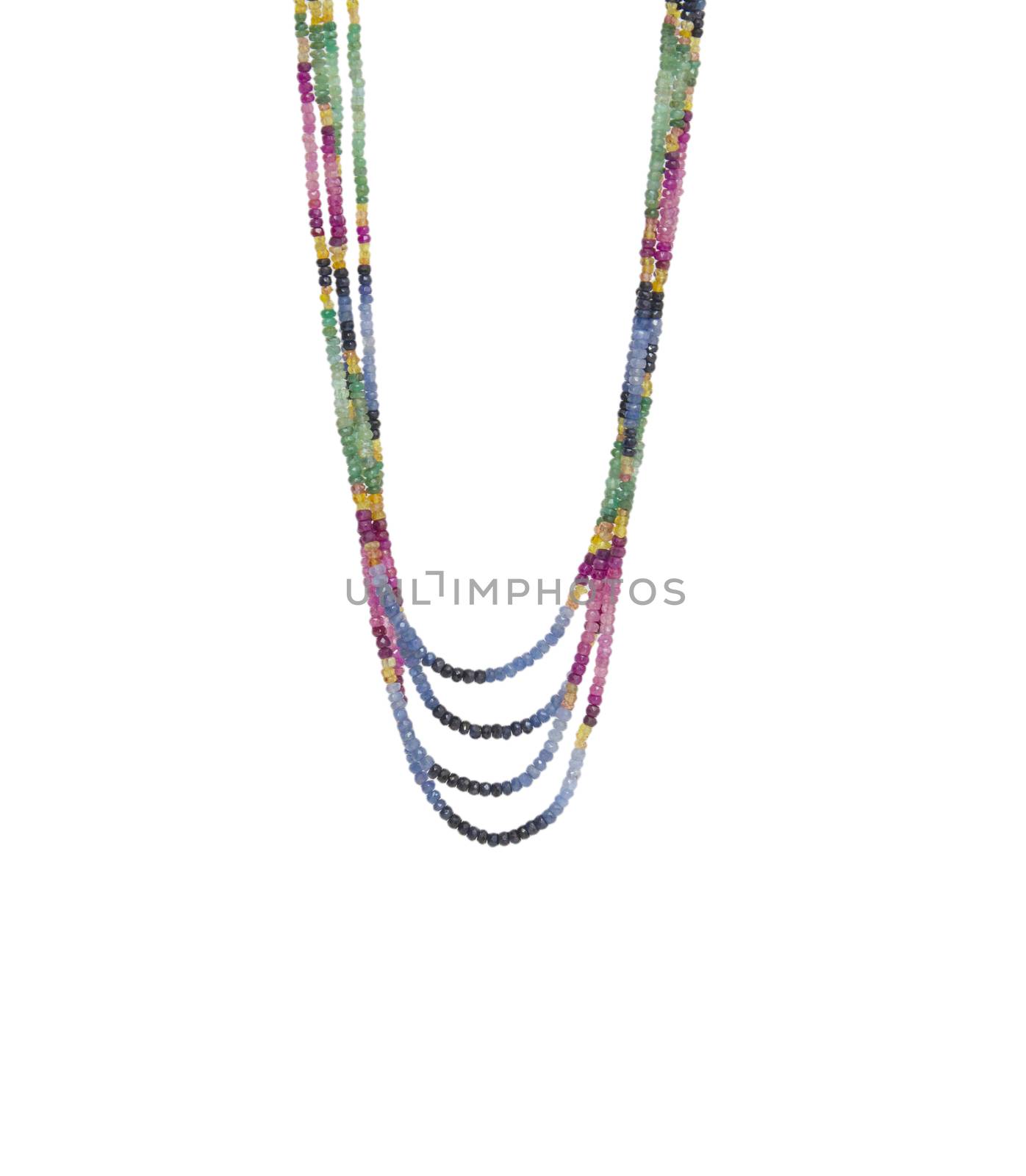 colorful beads necklace isolated on white background by cocoo