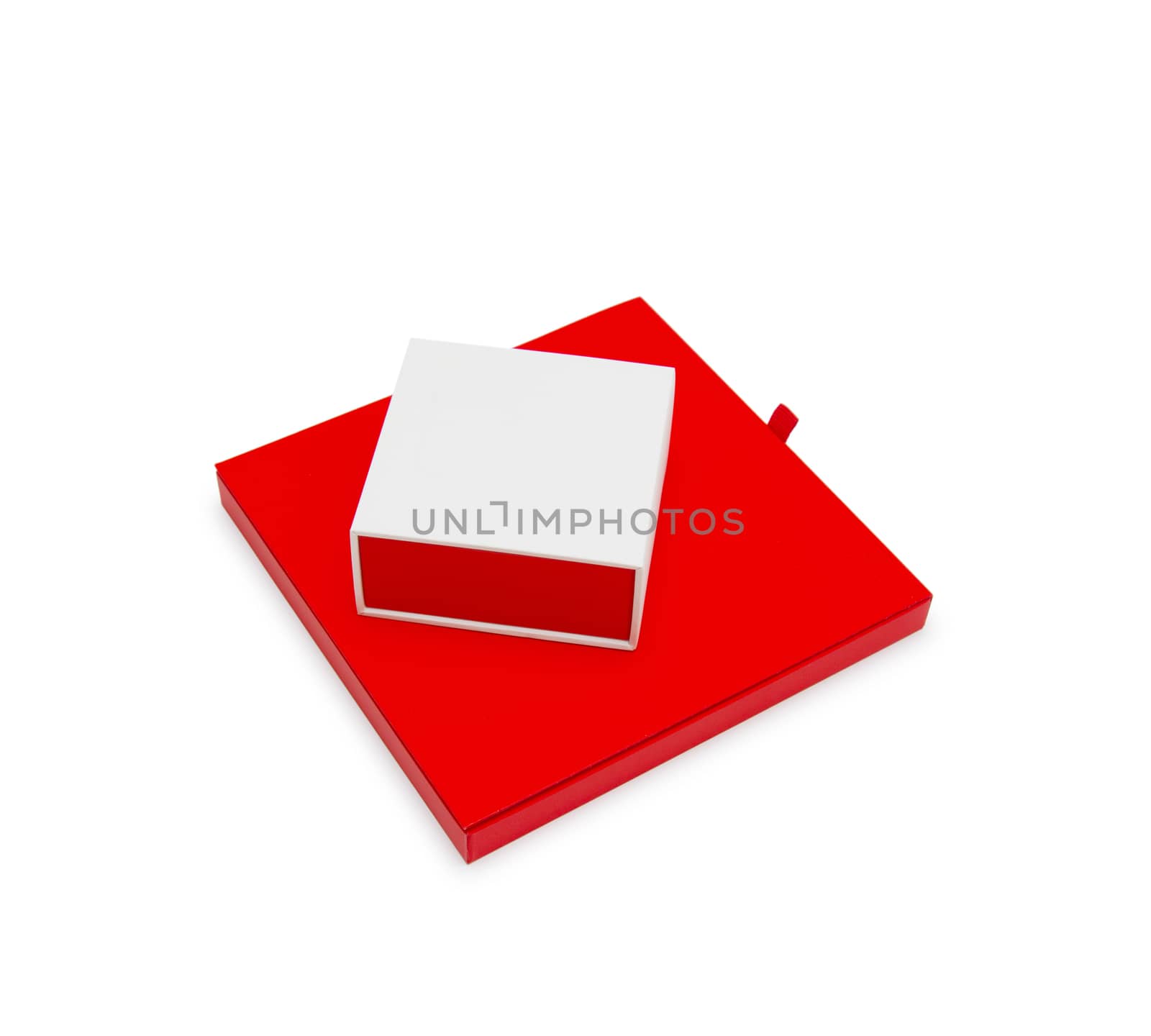 Red gift box isolated on white background