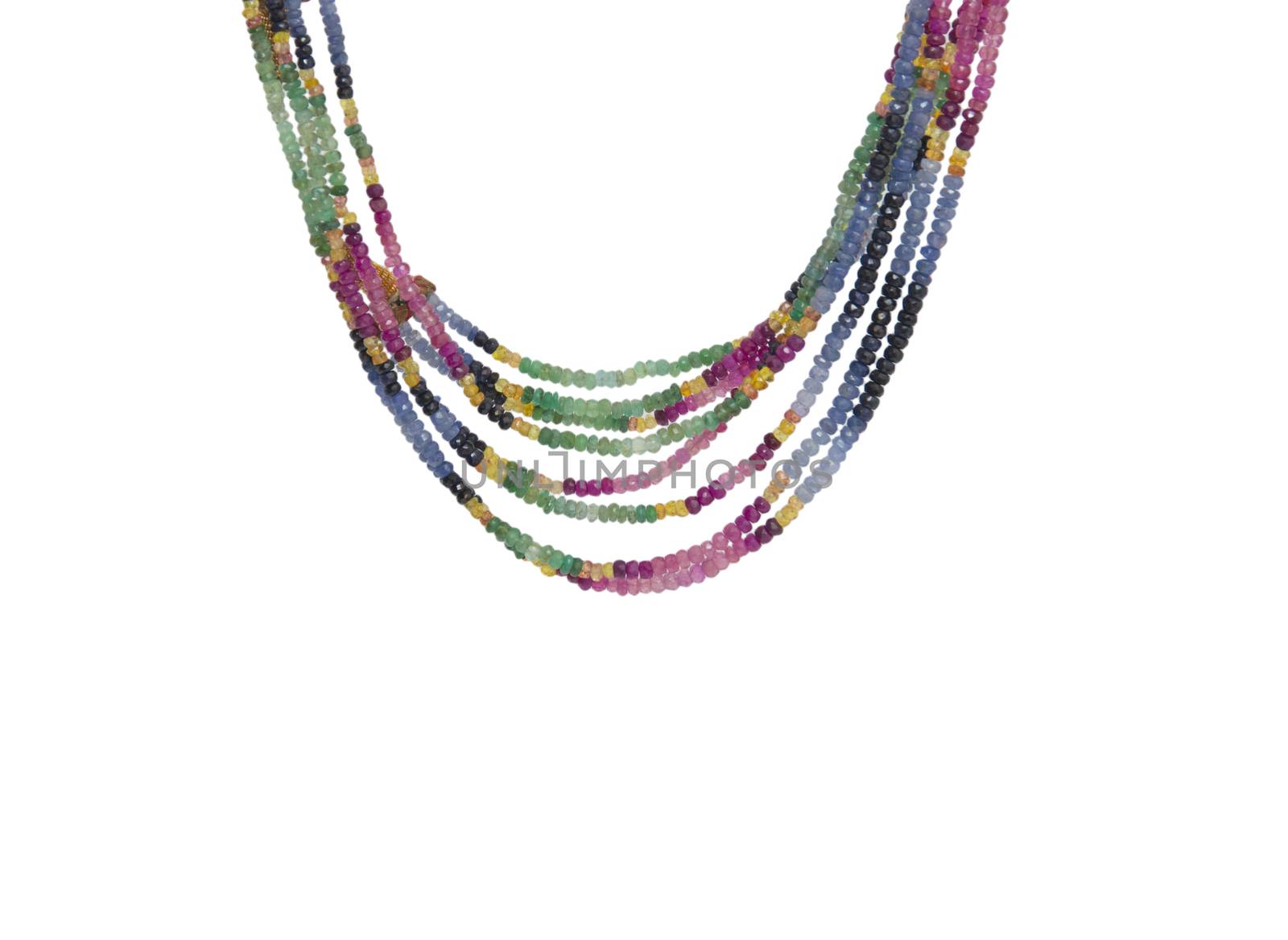 colorful beads necklace isolated on white background by cocoo