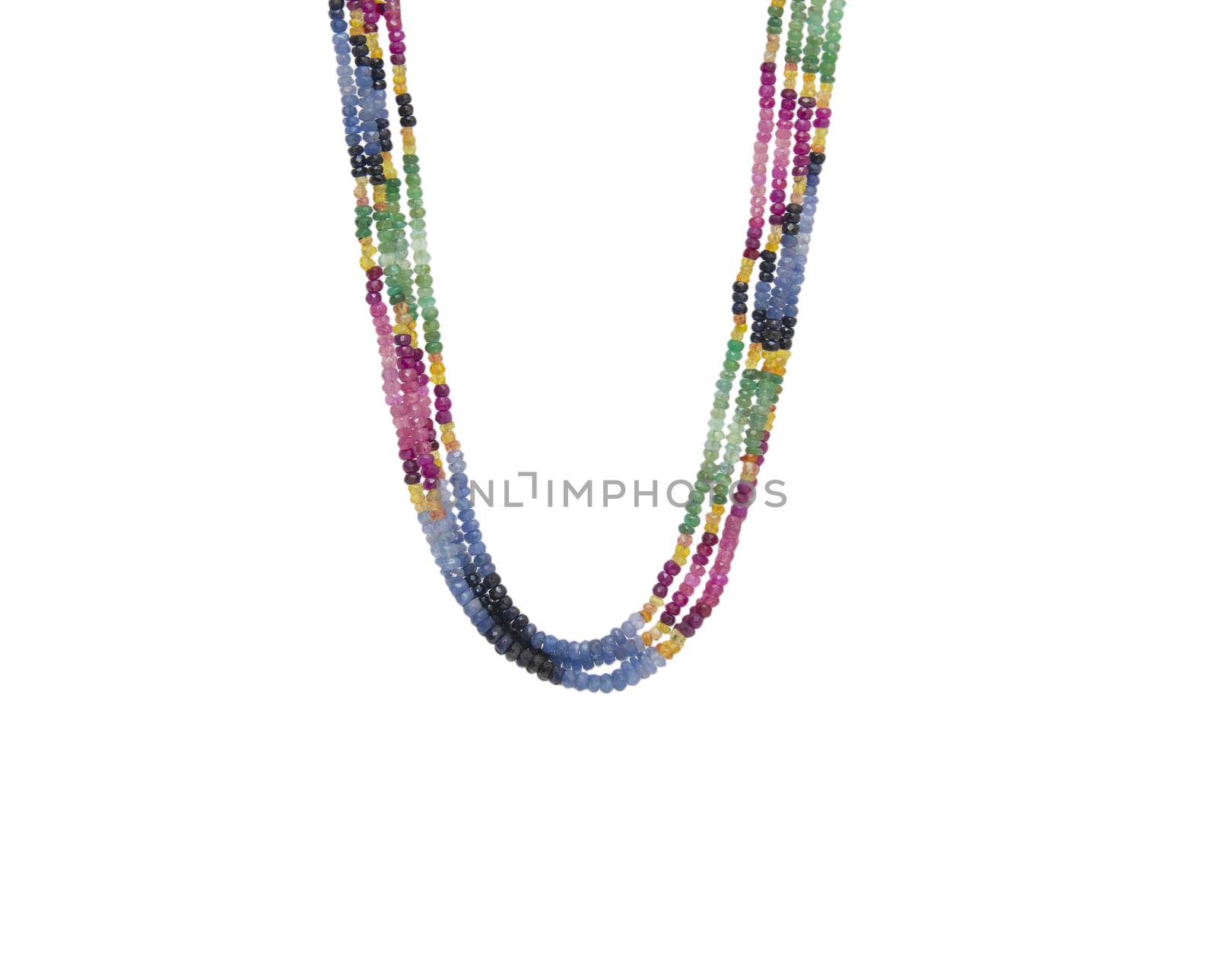 colorful beads necklace isolated on white background by cocoo