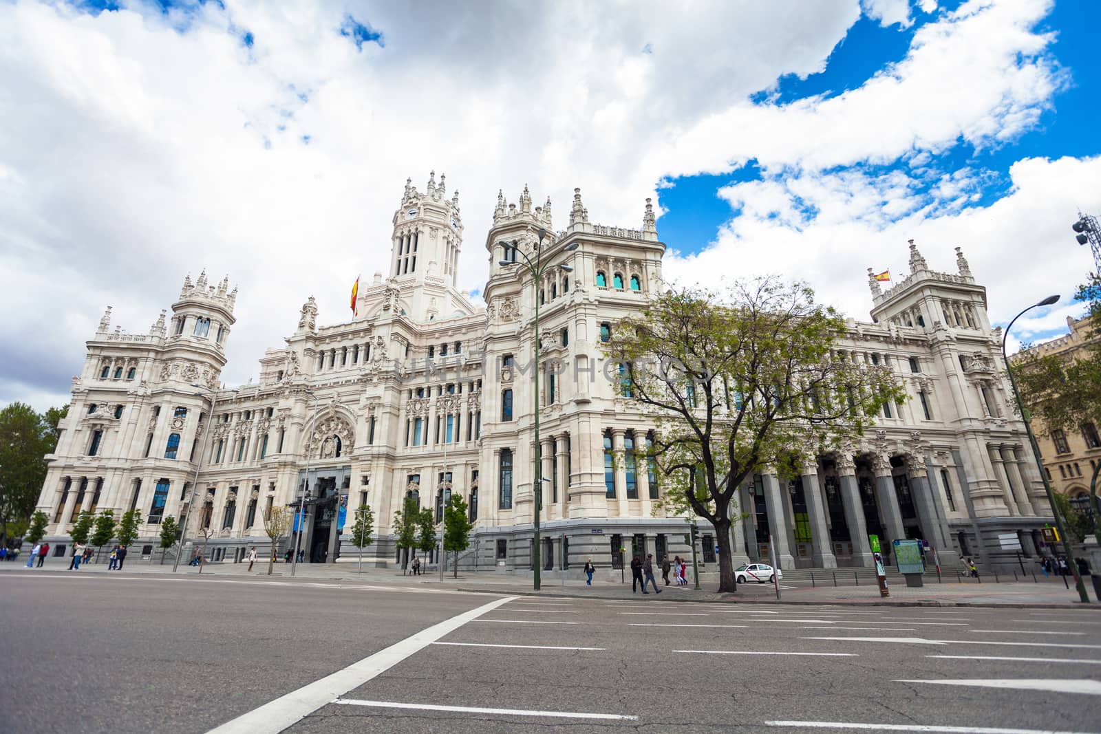 Madrid, Spain - May 6, 2012: City Hall of Madrid (Palacio de Cibeles), cultural center and monument of the city in Madrid, Spain