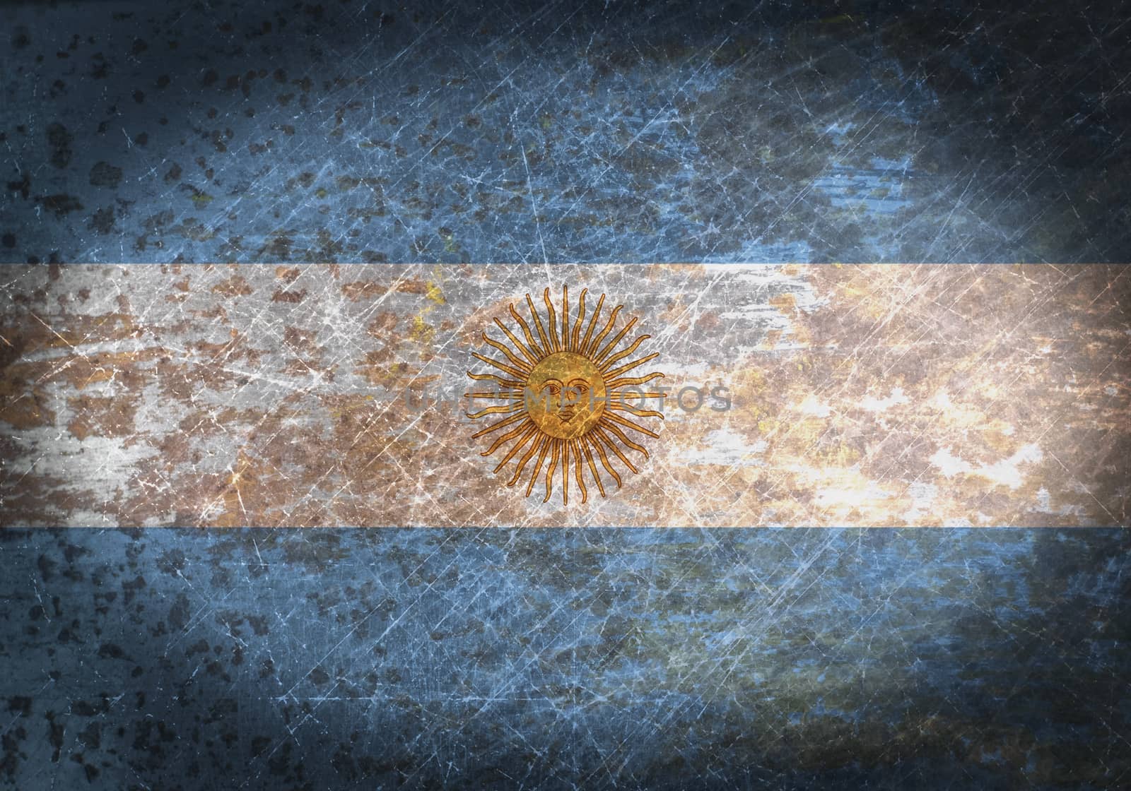 Old rusty metal sign with a flag - Argentina