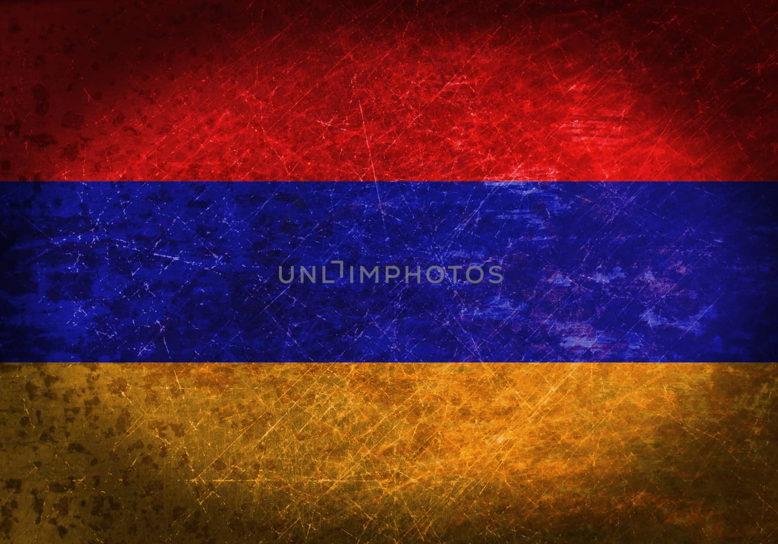 Old rusty metal sign with a flag - Armenia