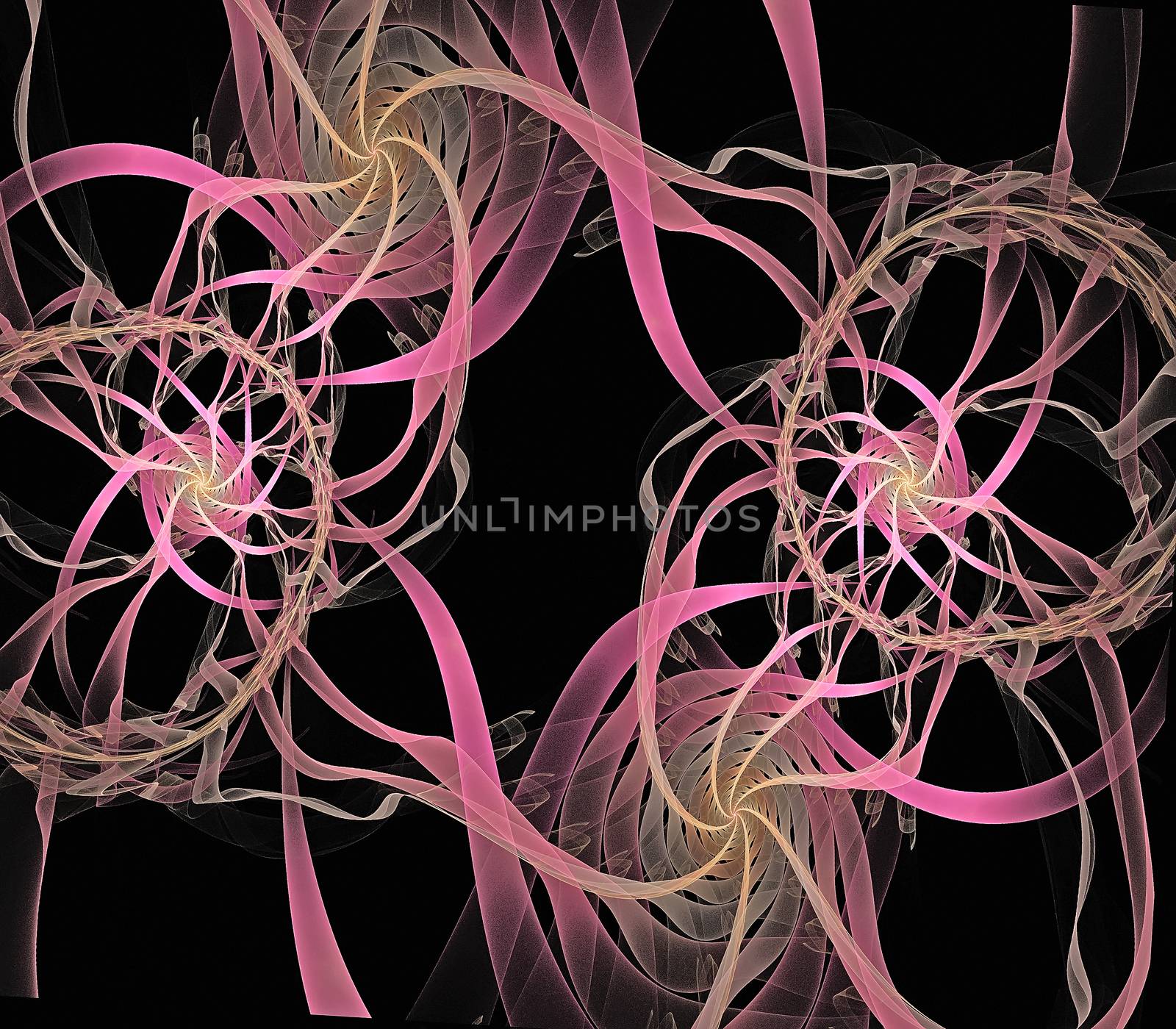 Abstract fractal pattern in soft pink and colours. by georgina198