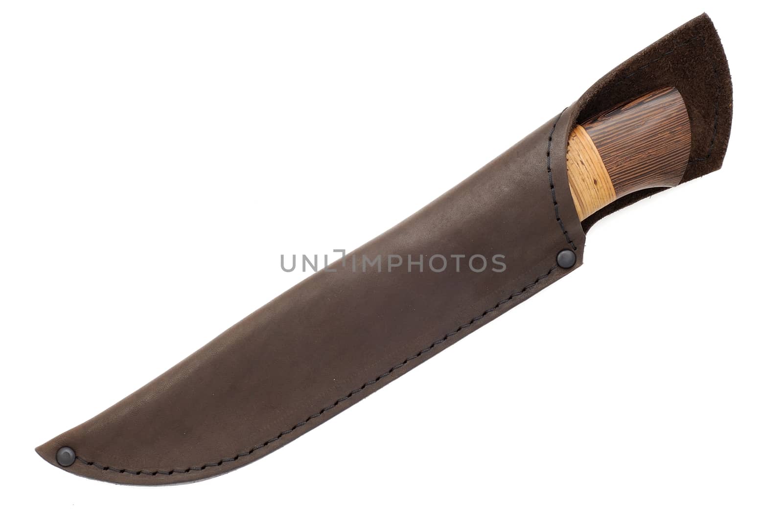 Hunting knife in sheath isolated by Borodin