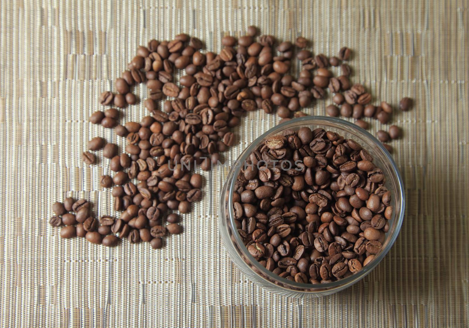 Coffee beans in studio shot close-up