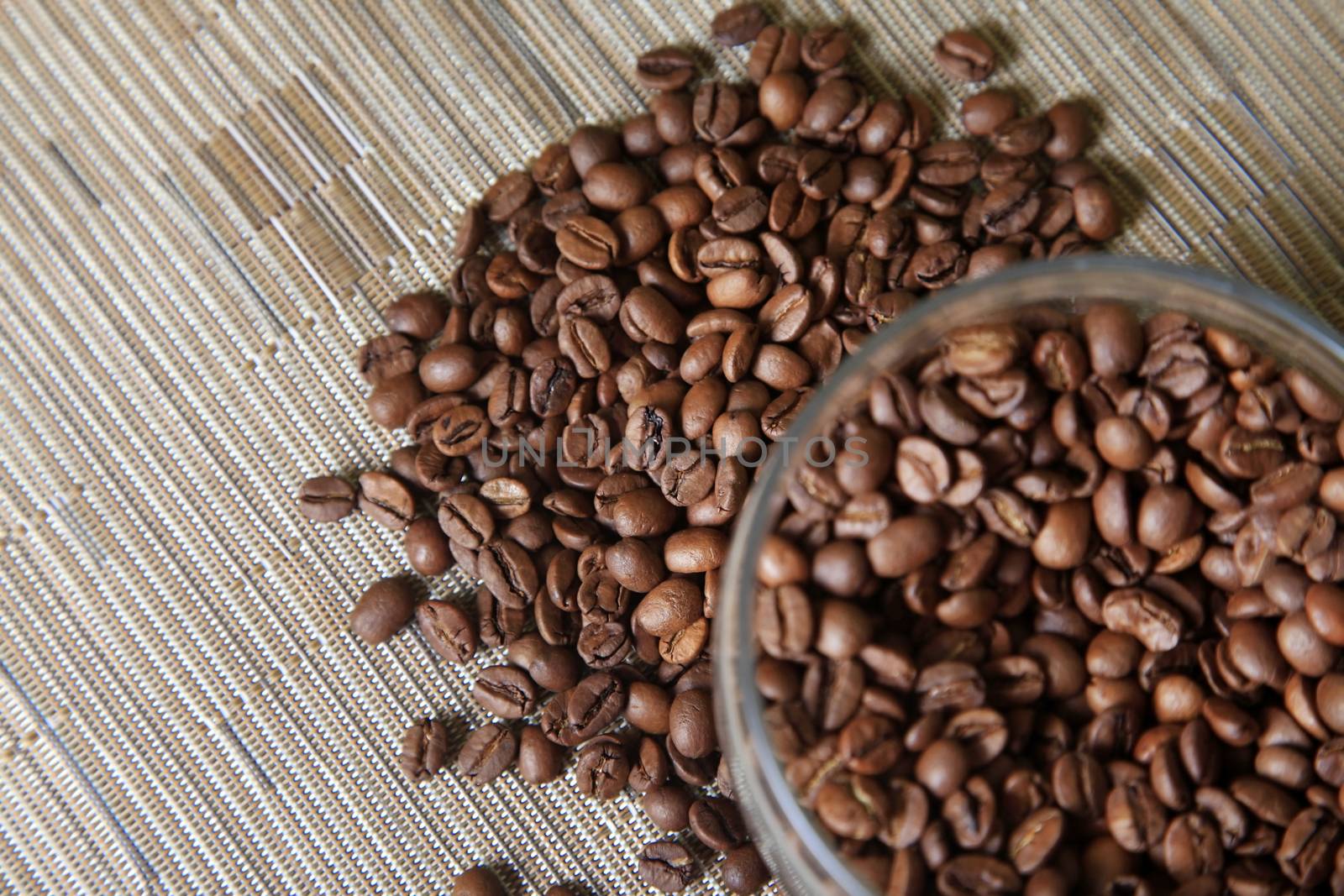Coffee beans in studio shot close-up