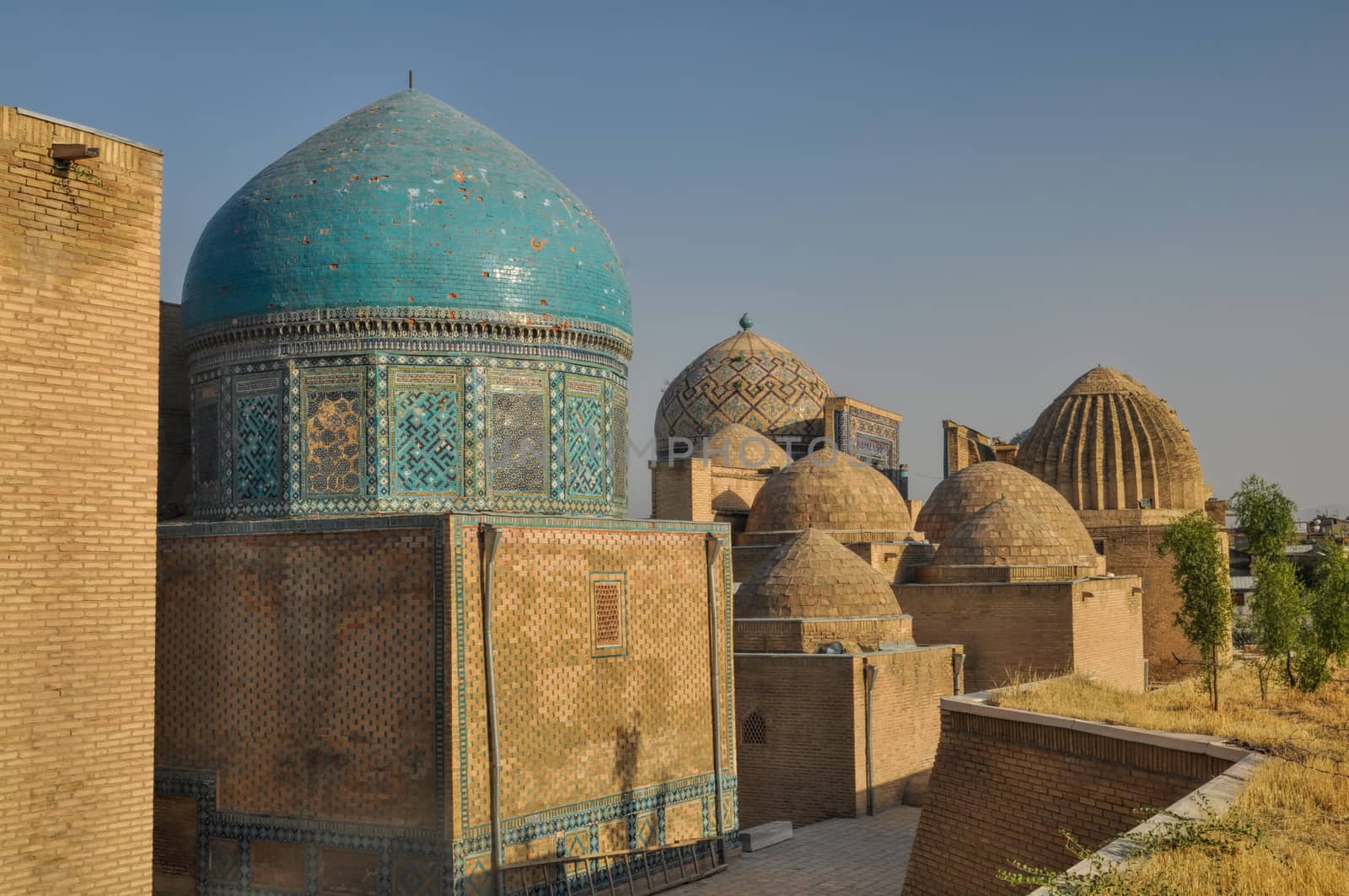 Beautifully decorated domes in Samarkand, Uzbekistan