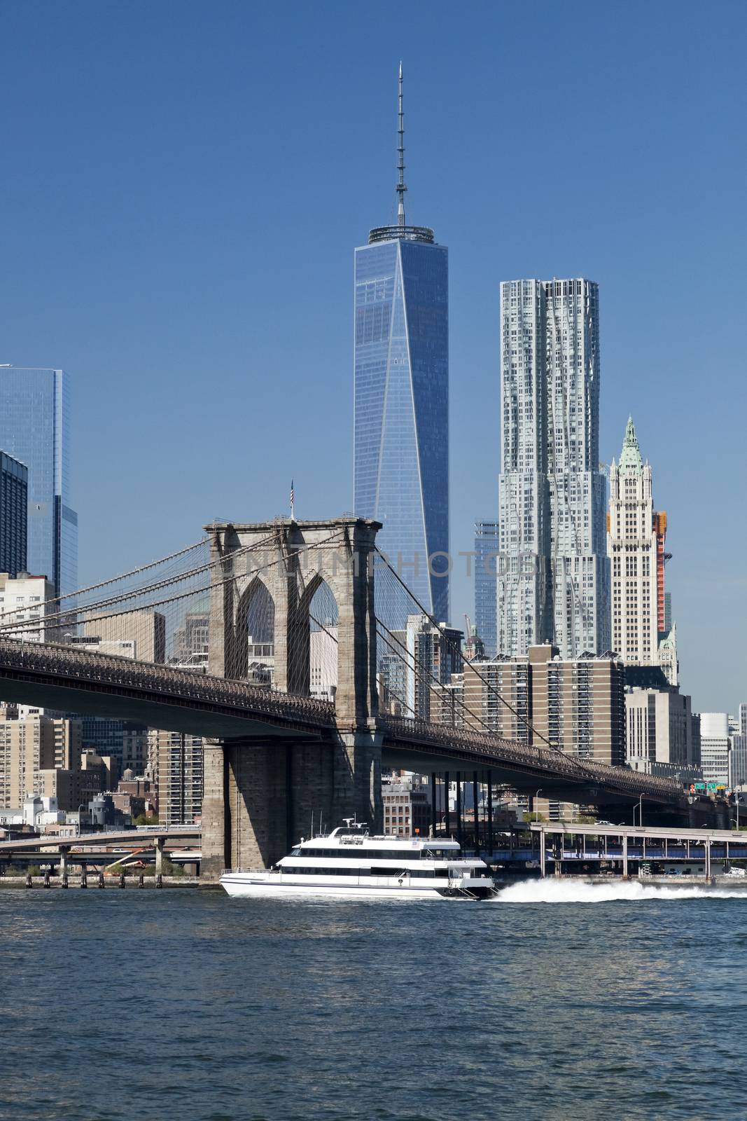 The New York Downtown w Brooklyn Bridge by hanusst