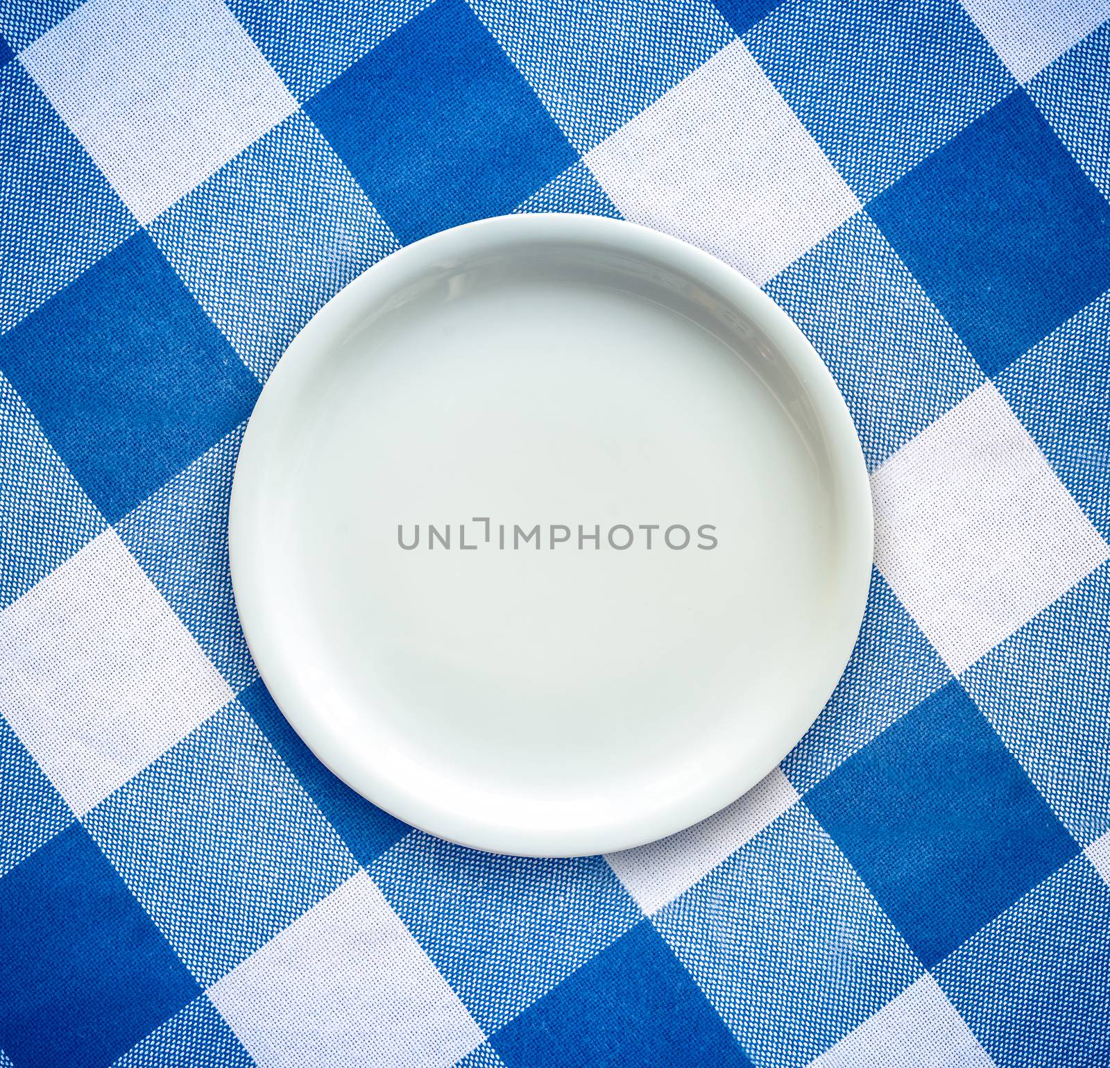 Empty Plate On Tablecloth by mrdoomits