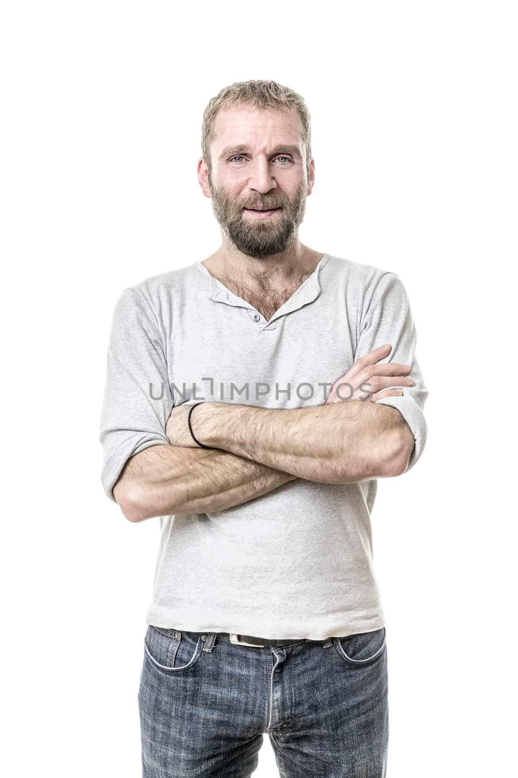 An image of a handsome bearded man casual