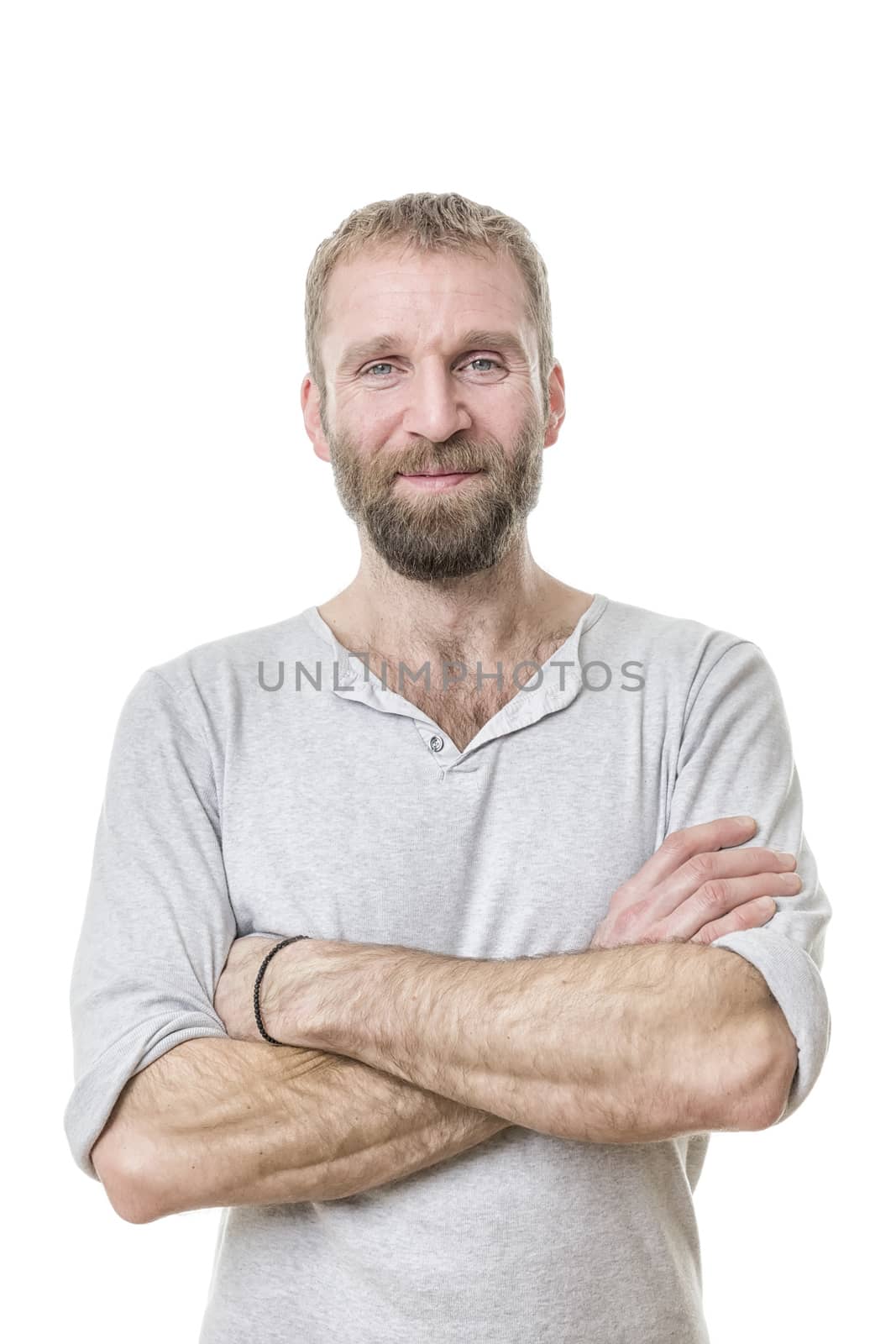 An image of a handsome bearded man casual