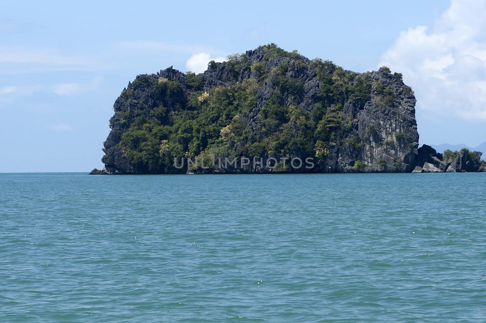 Beautiful beach with white sand coast of Langkawi.