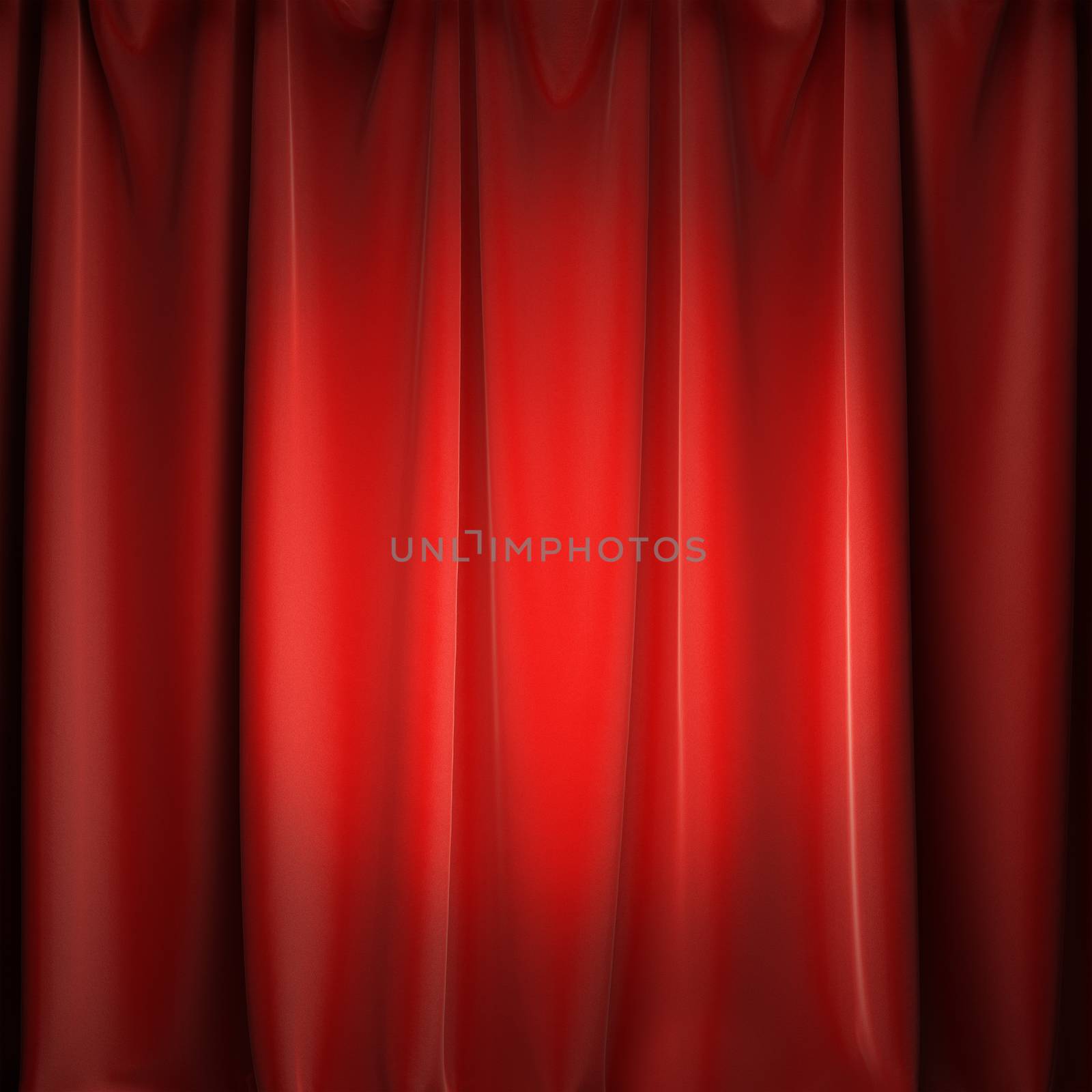 Stage red curtains with spotlight. by _nav_