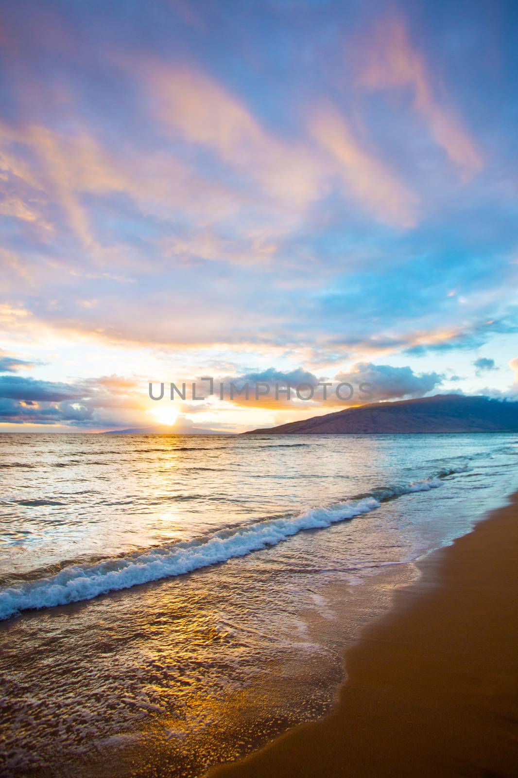 Hawaiian Sunset at Kihei Beach on Maui