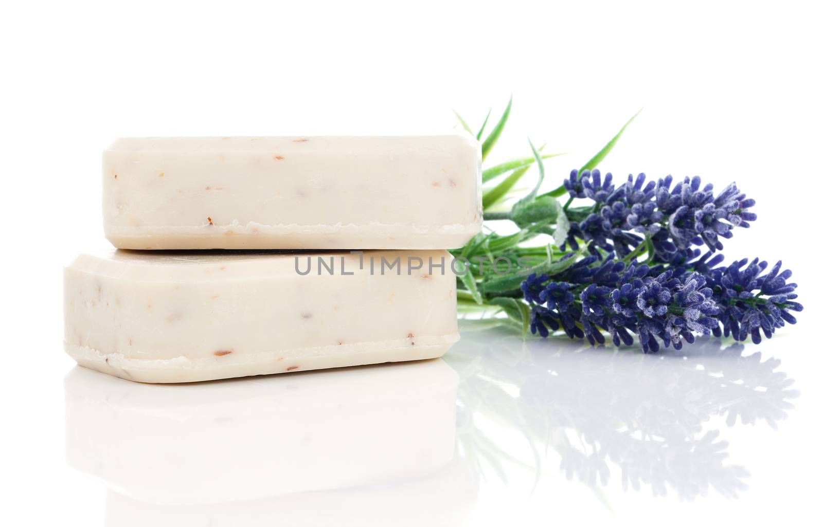 lavender soap on white background. by motorolka