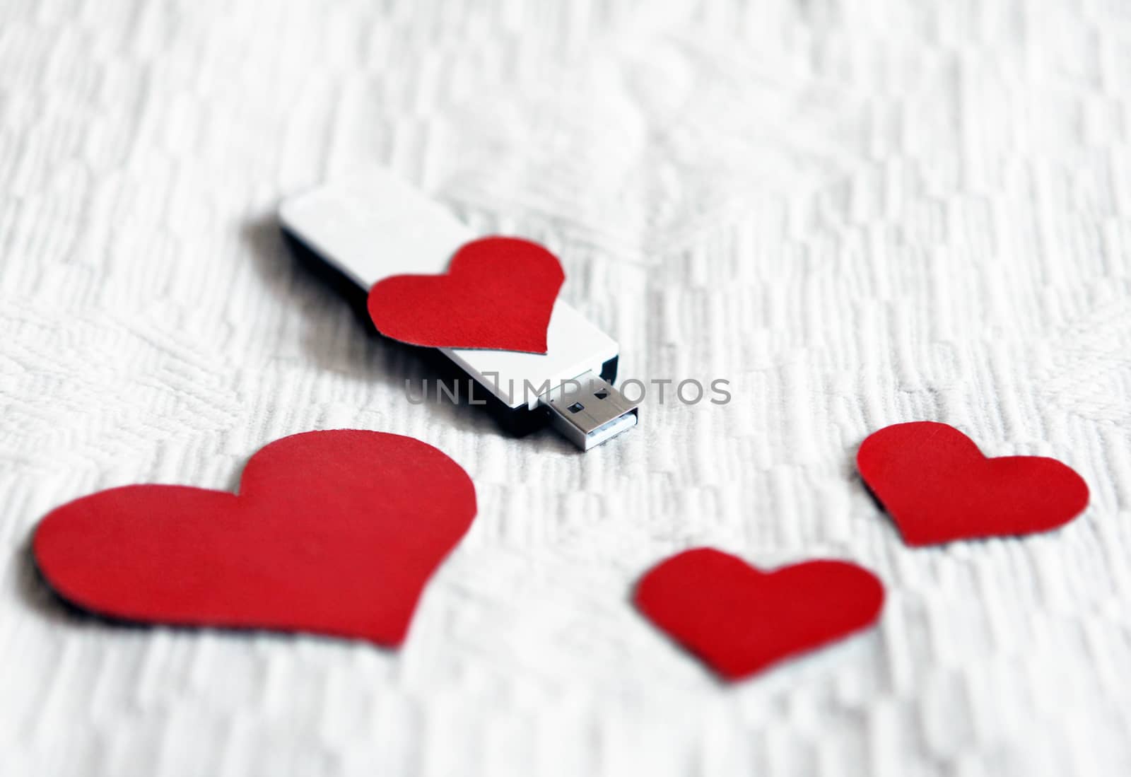 USB Flash Drive with Heart Shape by sabphoto