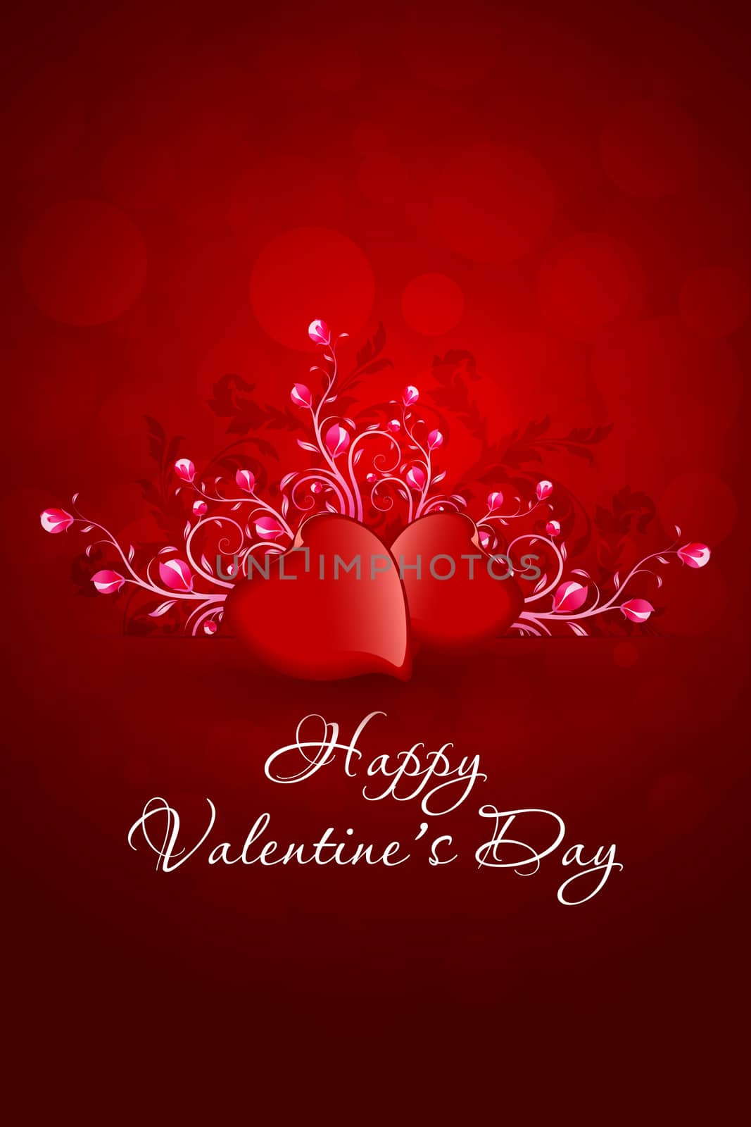 Valentines Day Greeting Card in Red Color