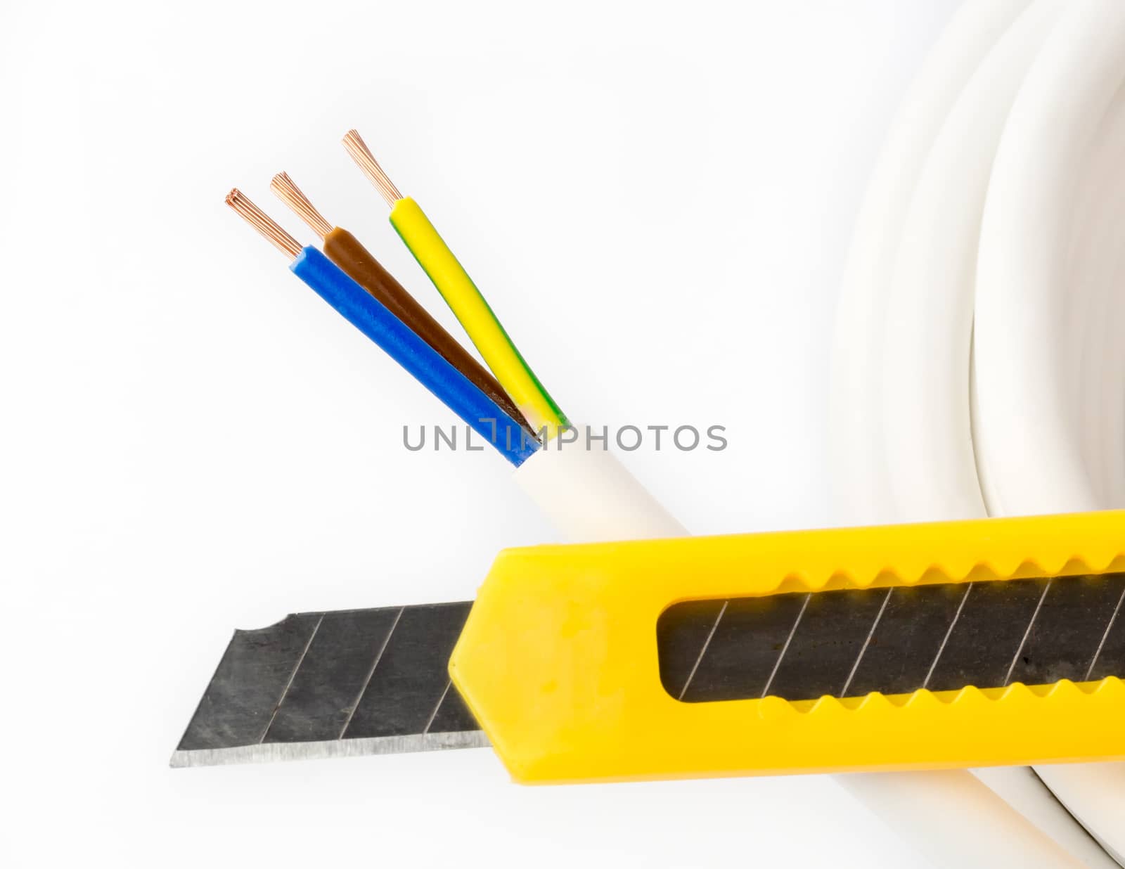 Stripped cords of a three-wire power cord