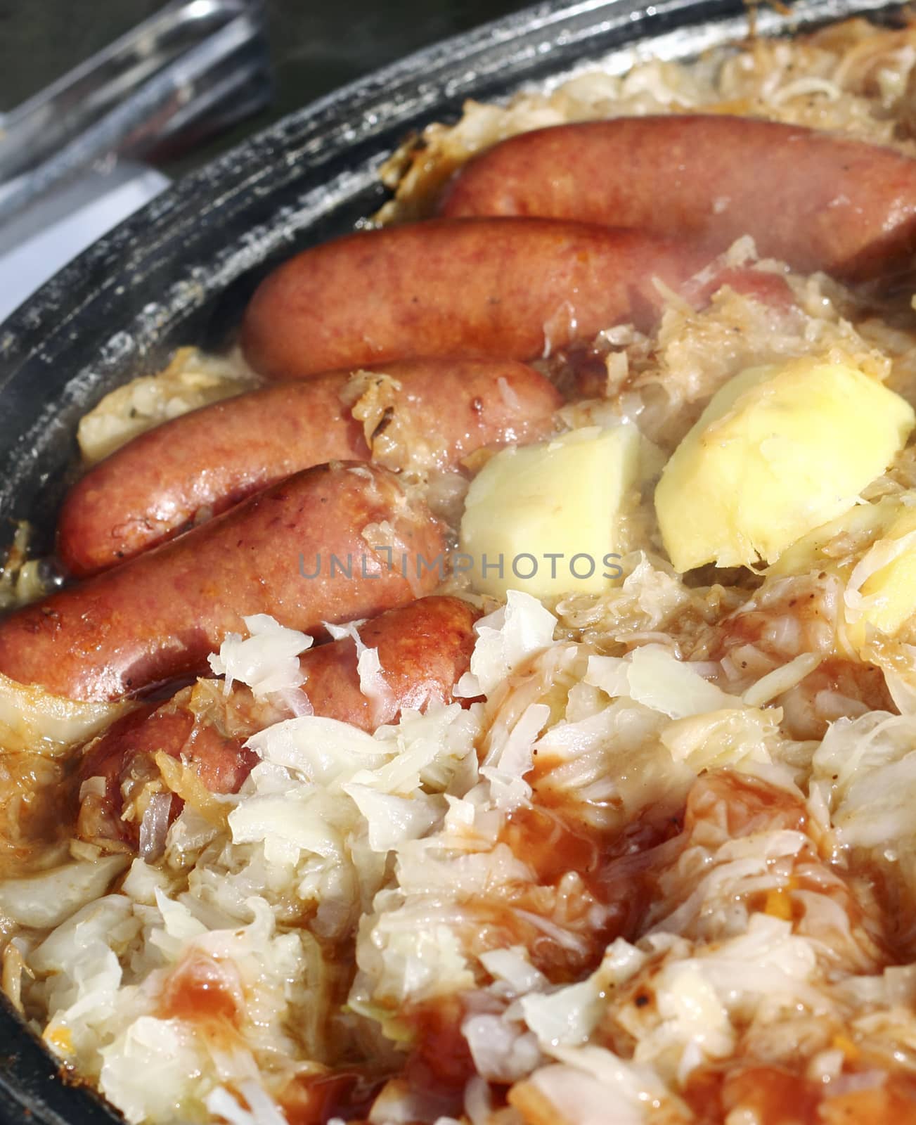 Smoked  sausage with stewed cabbage by openas